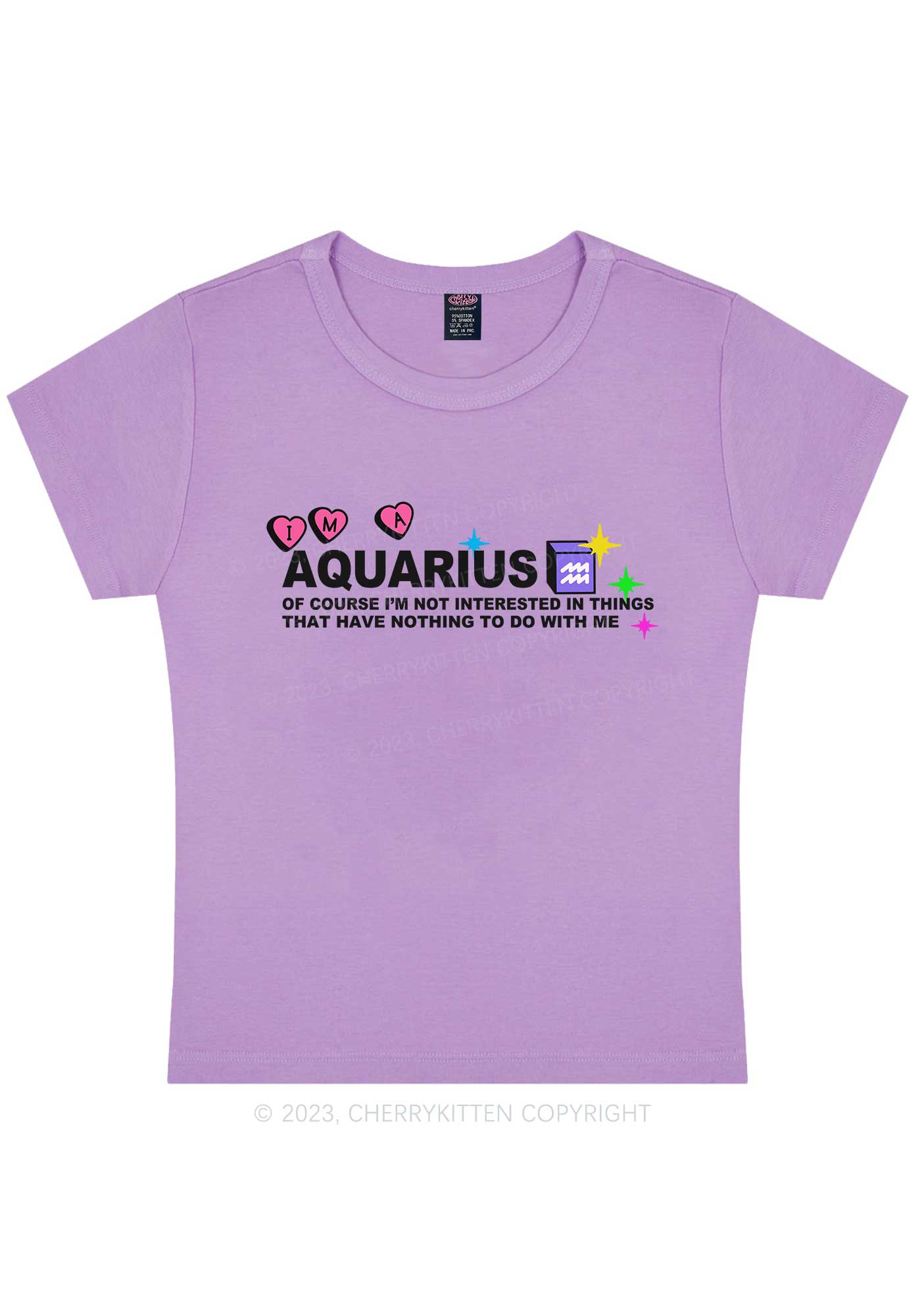 Curvy I'm A Aquarius Y2K Baby Tee Cherrykitten - Image 4