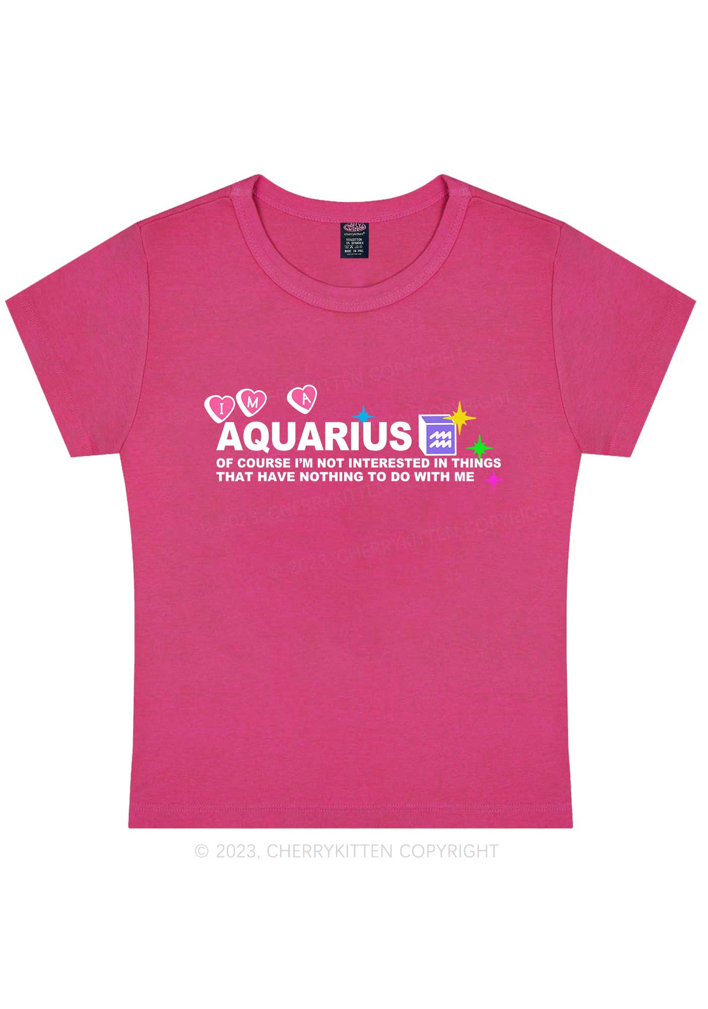 Curvy I'm A Aquarius Y2K Baby Tee Cherrykitten - Image 5