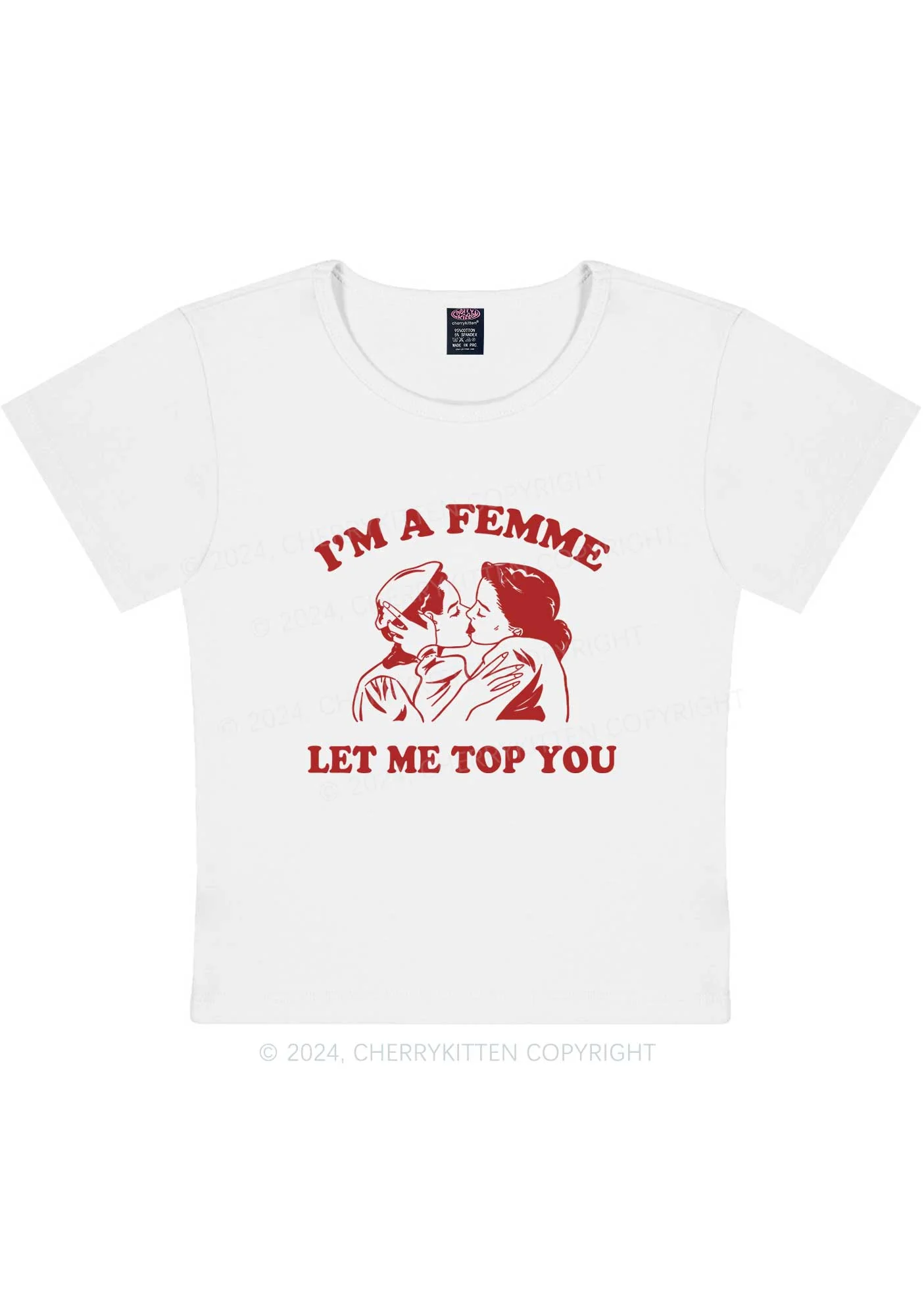 Curvy I'm A Femme Y2K Baby Tee Cherrykitten - Image 2