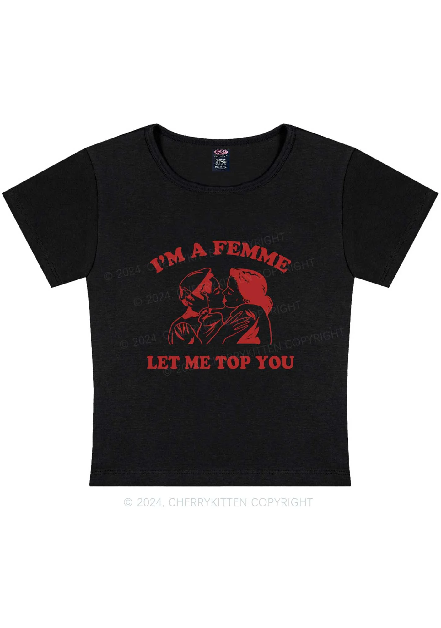 Curvy I'm A Femme Y2K Baby Tee Cherrykitten - Image 3