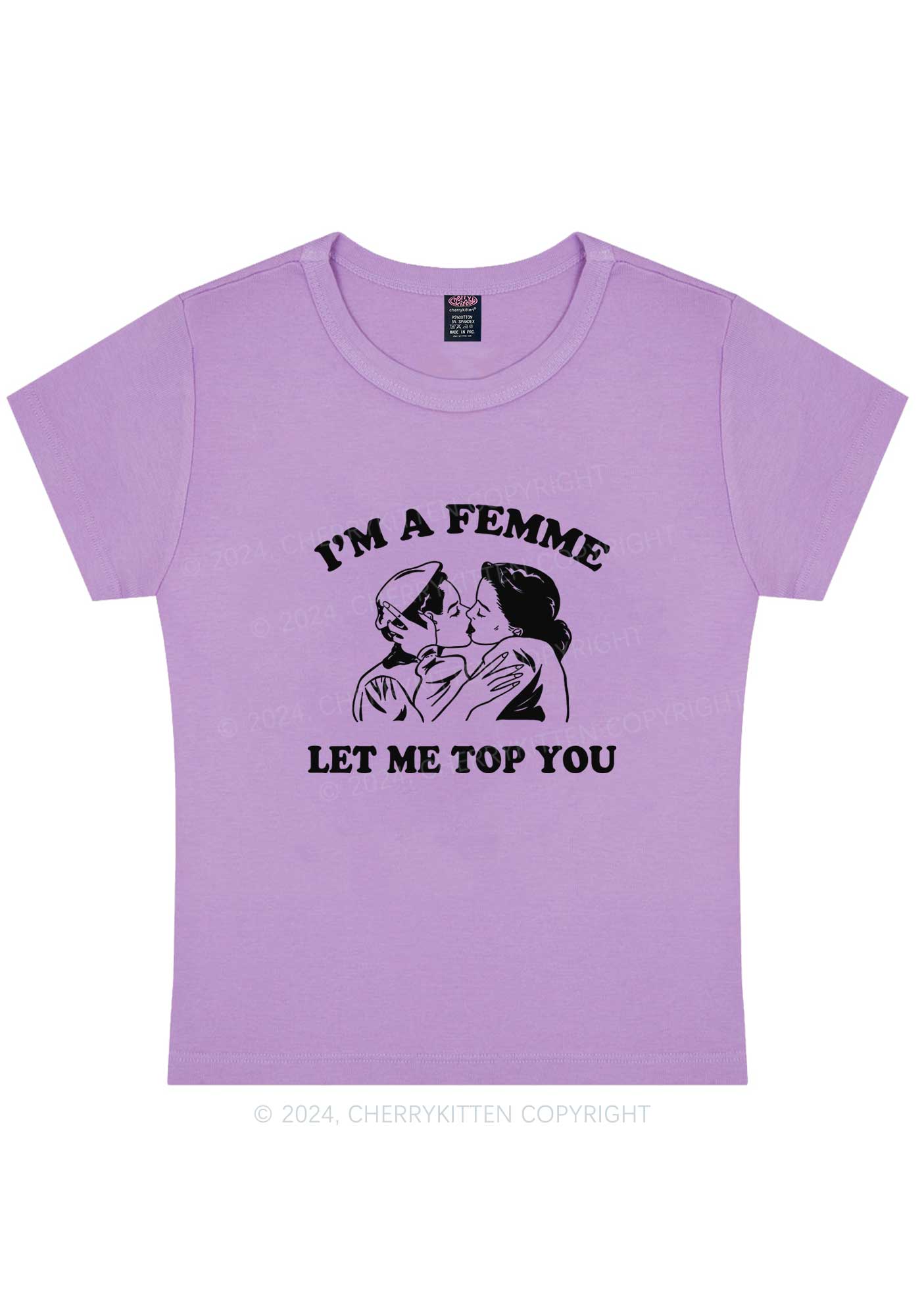 Curvy I'm A Femme Y2K Baby Tee Cherrykitten - Image 4