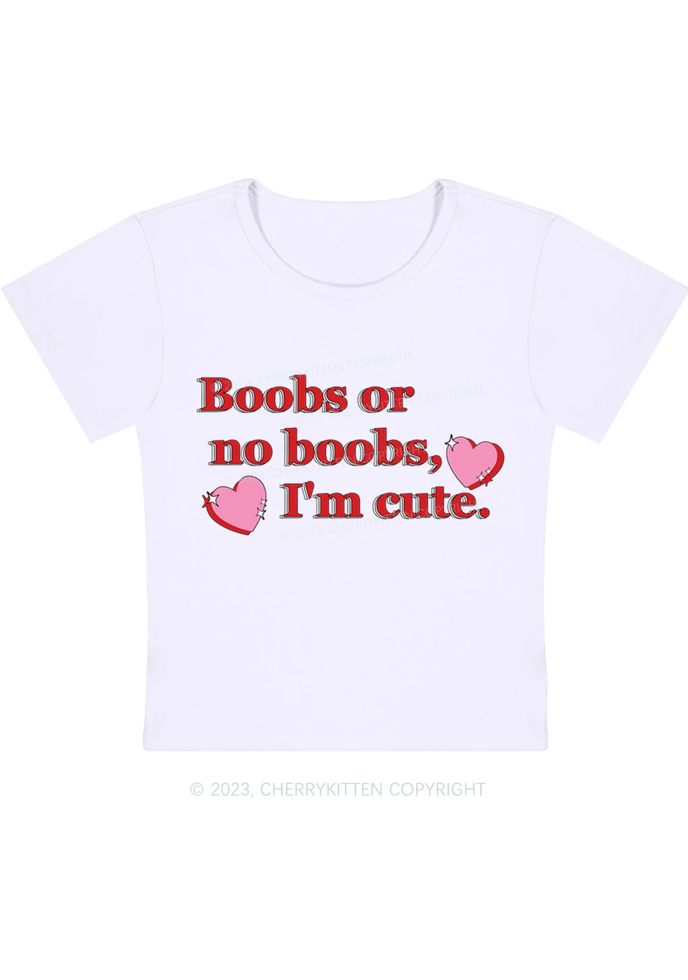 Curvy I'm Cute Baby Tee Cherrykitten - Image 2