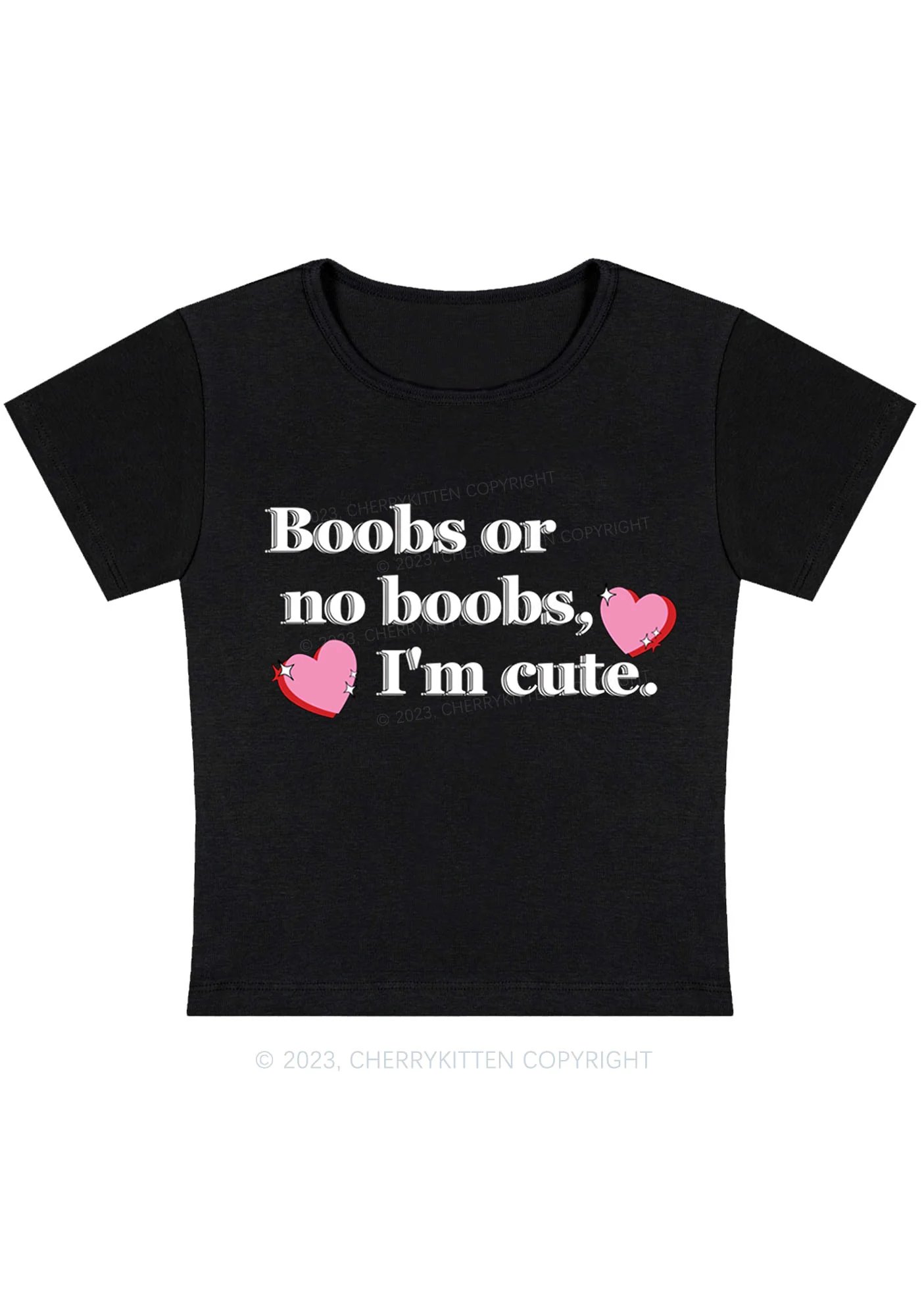 Curvy I'm Cute Baby Tee Cherrykitten - Image 3