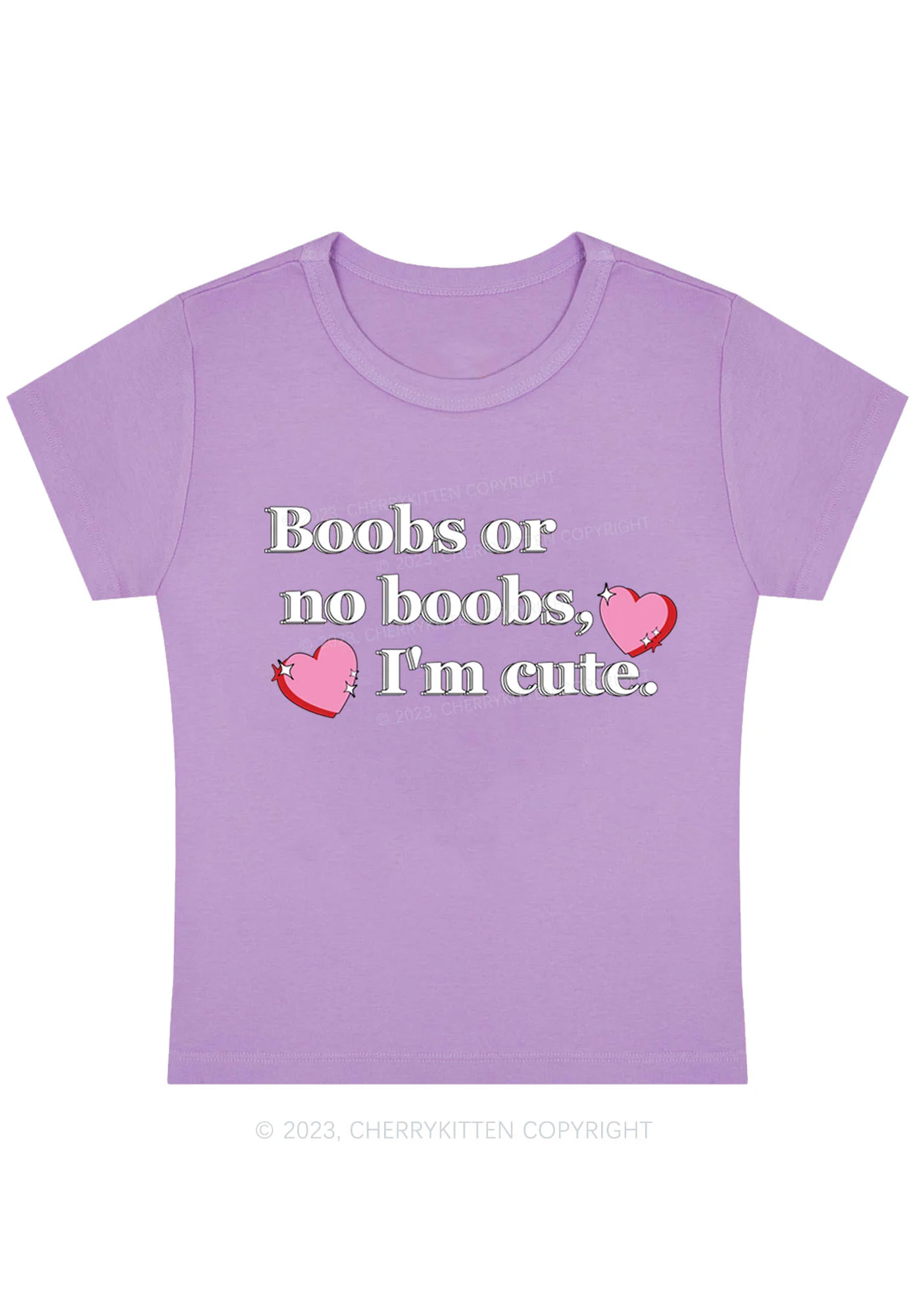 Curvy I'm Cute Baby Tee Cherrykitten - Image 4
