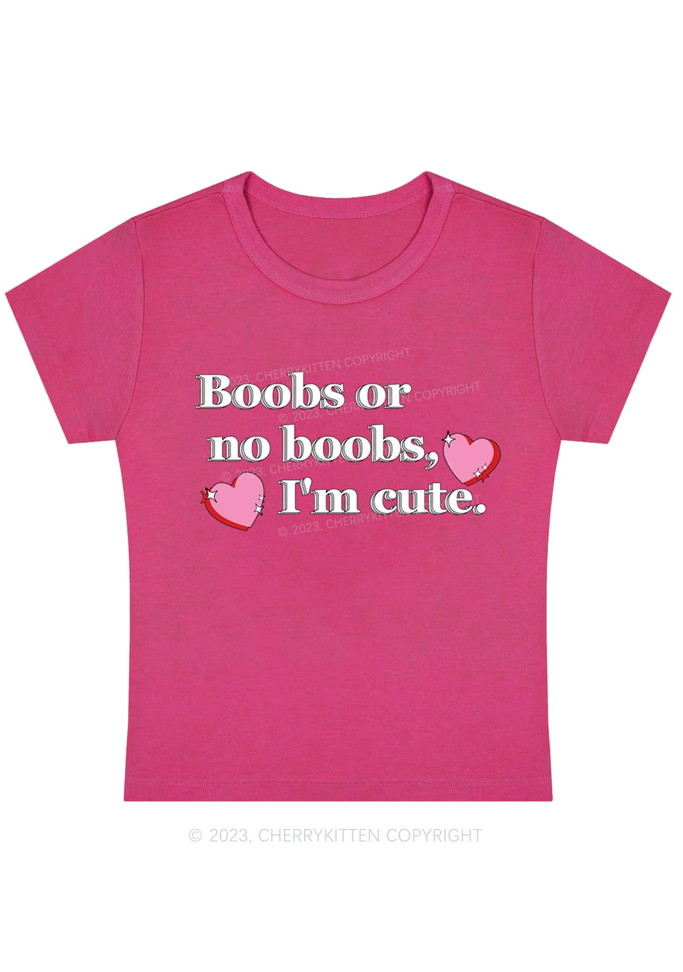 Curvy I'm Cute Baby Tee Cherrykitten - Image 5