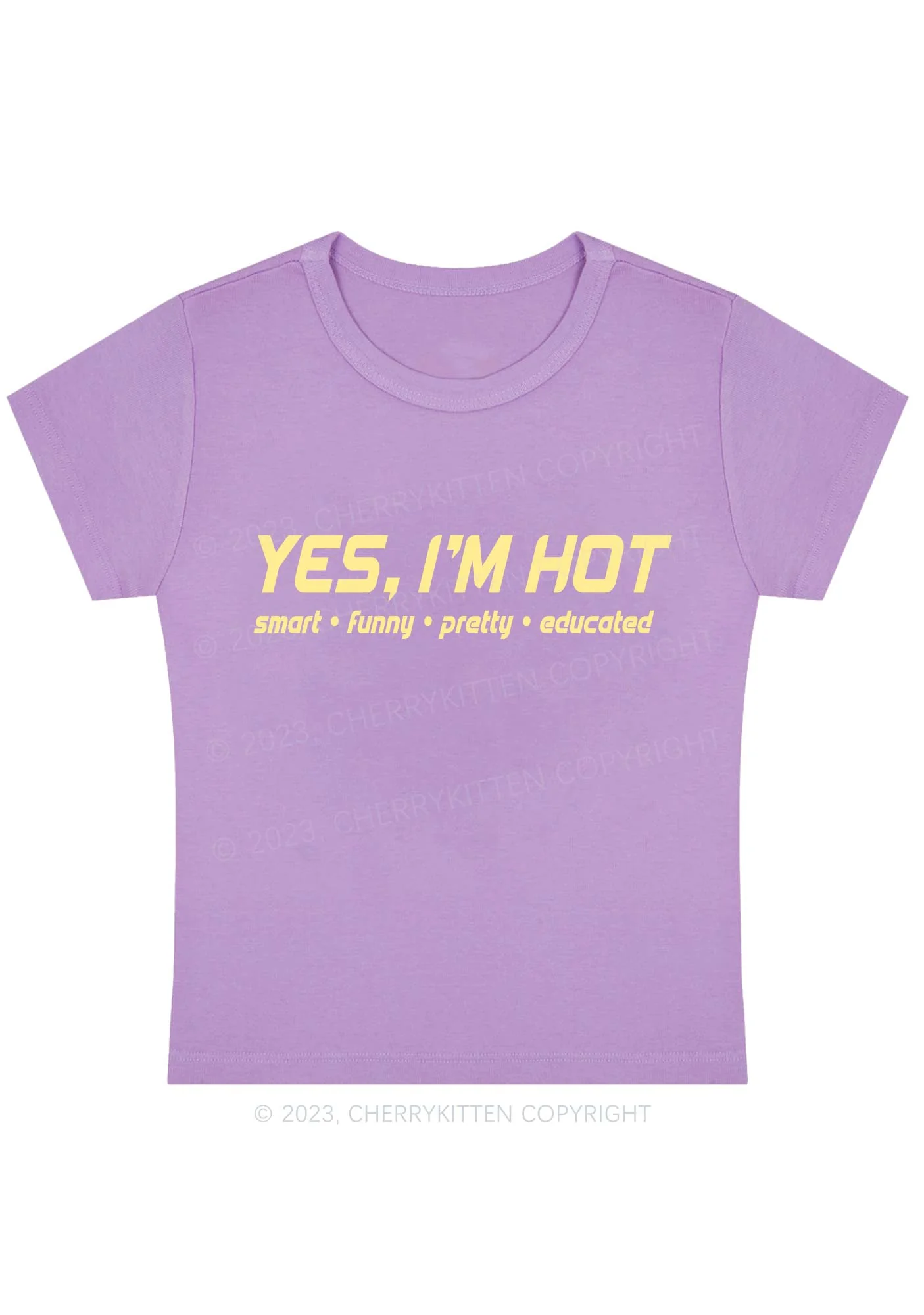 Curvy I'm Hot Smart Funny Pretty Educated Y2K Baby Tee Cherrykitten - Image 4