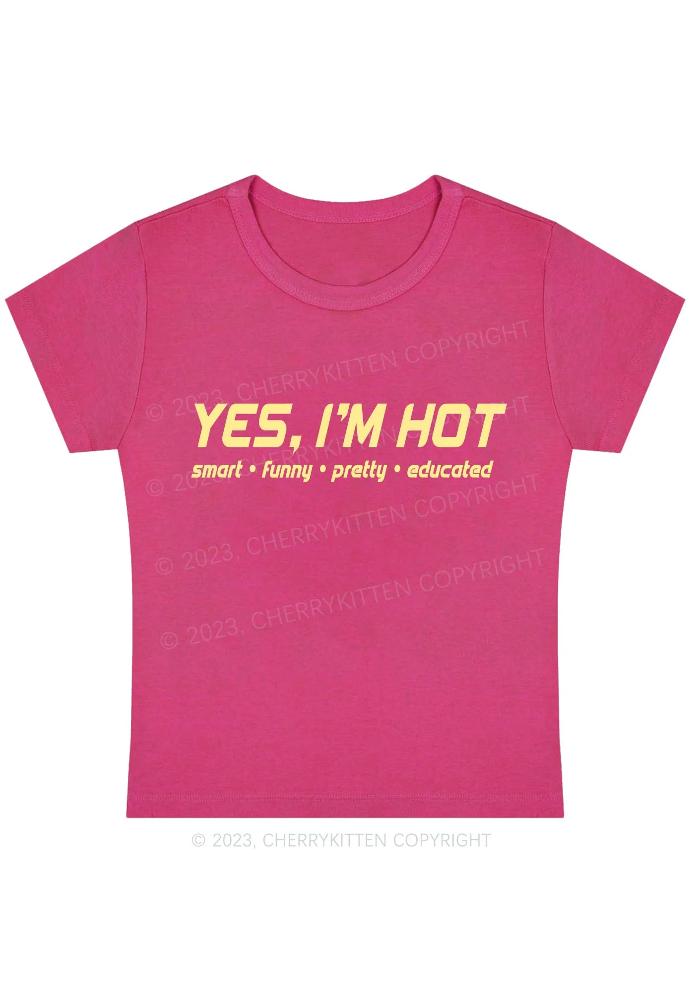 Curvy I'm Hot Smart Funny Pretty Educated Y2K Baby Tee Cherrykitten - Image 5