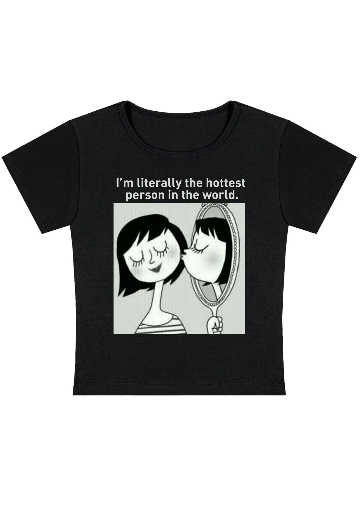 Curvy I'm Literally The Hottest Person In The World Baby Tee - Image 2