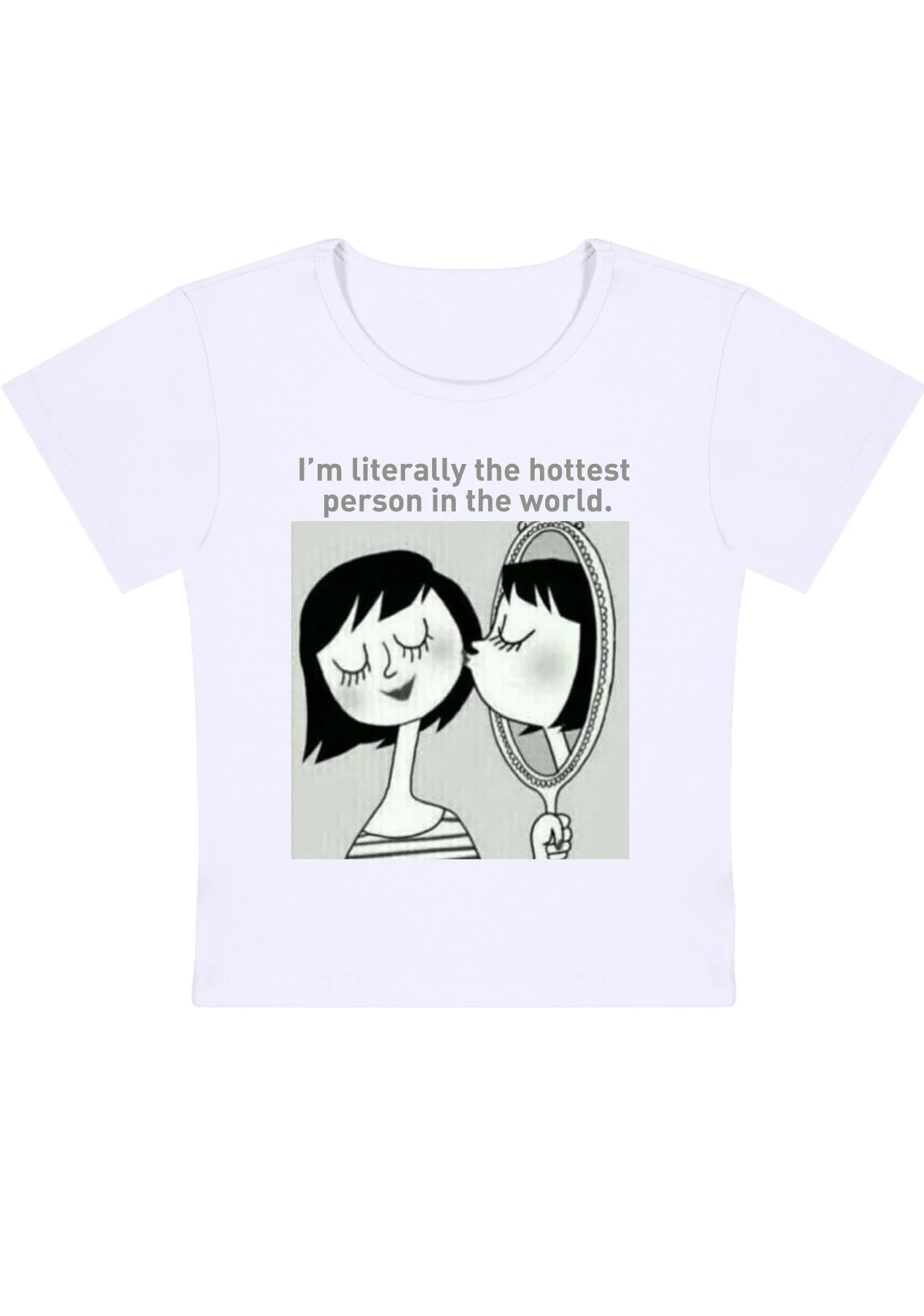 Curvy I'm Literally The Hottest Person In The World Baby Tee - Image 3