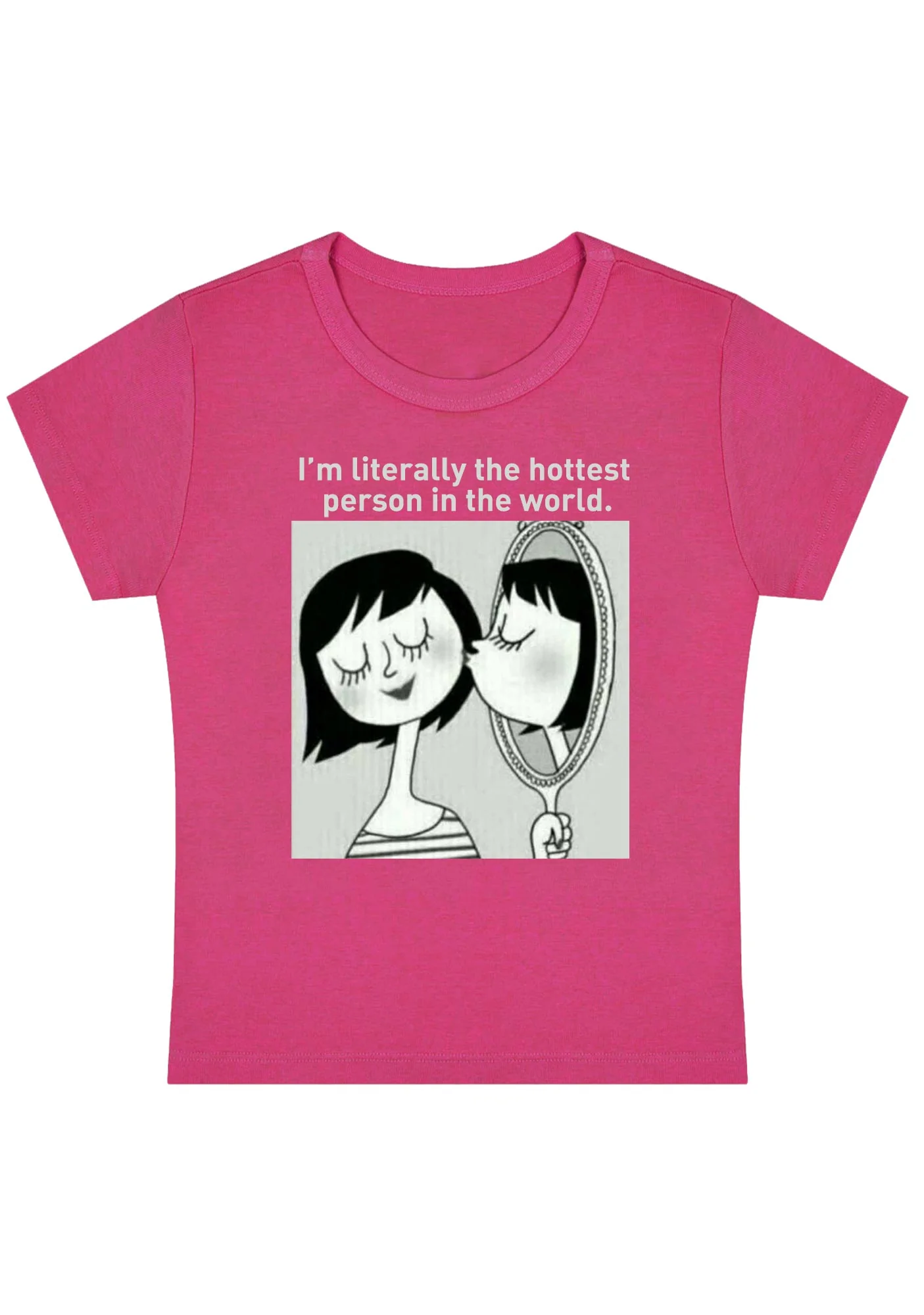 Curvy I'm Literally The Hottest Person In The World Baby Tee - Image 4