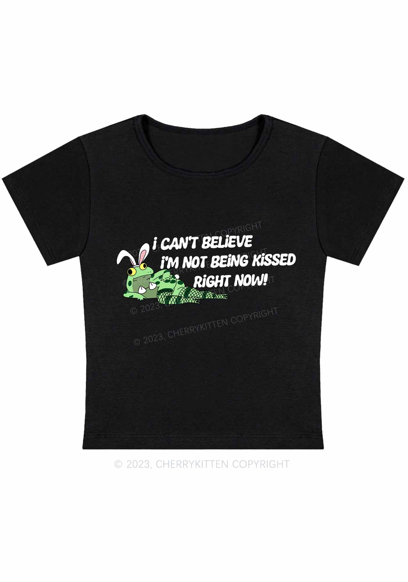 Curvy I'm Not Being Kissed Right Now Y2K Baby Tee Cherrykitten - Image 2