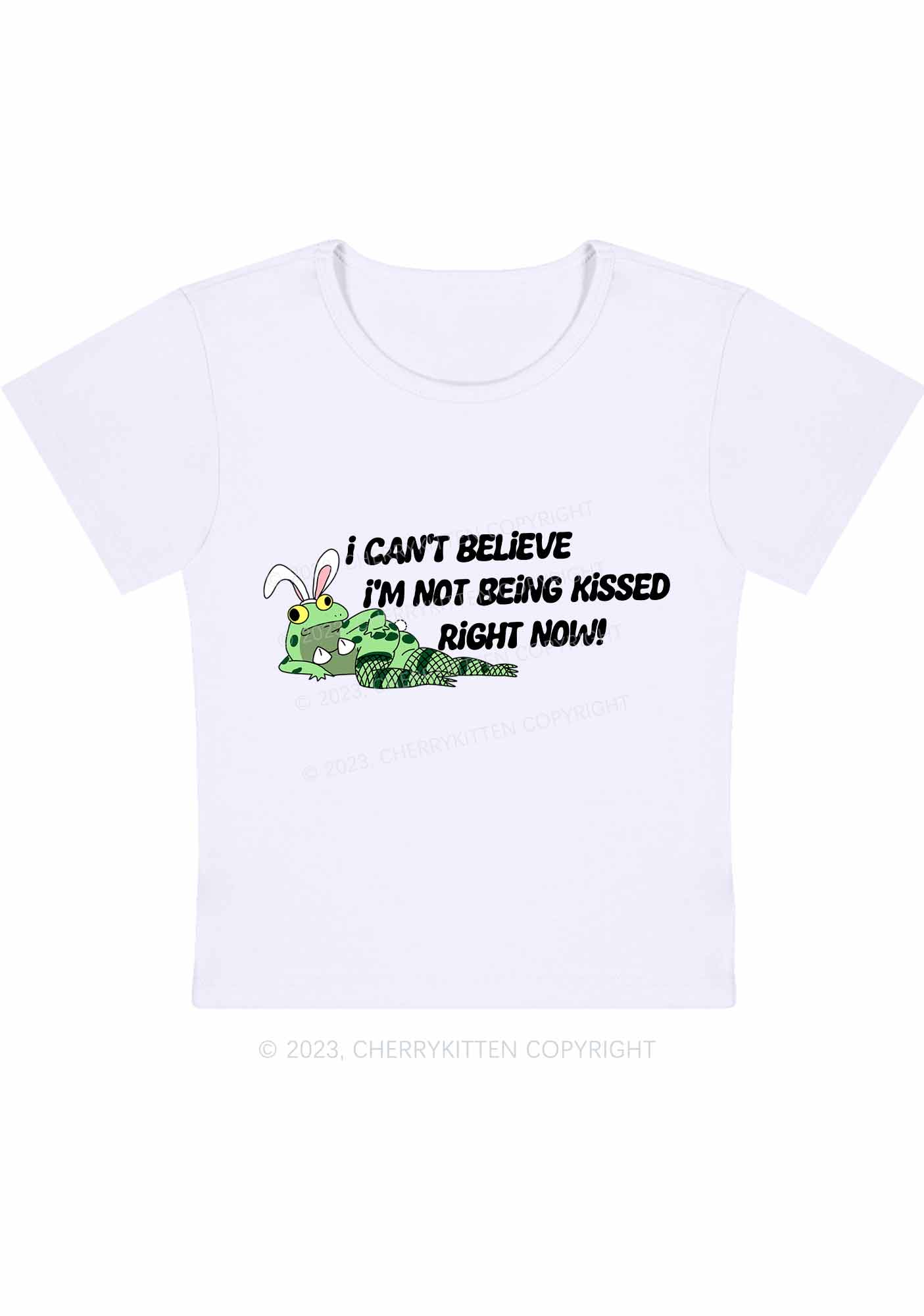 Curvy I'm Not Being Kissed Right Now Y2K Baby Tee Cherrykitten - Image 3