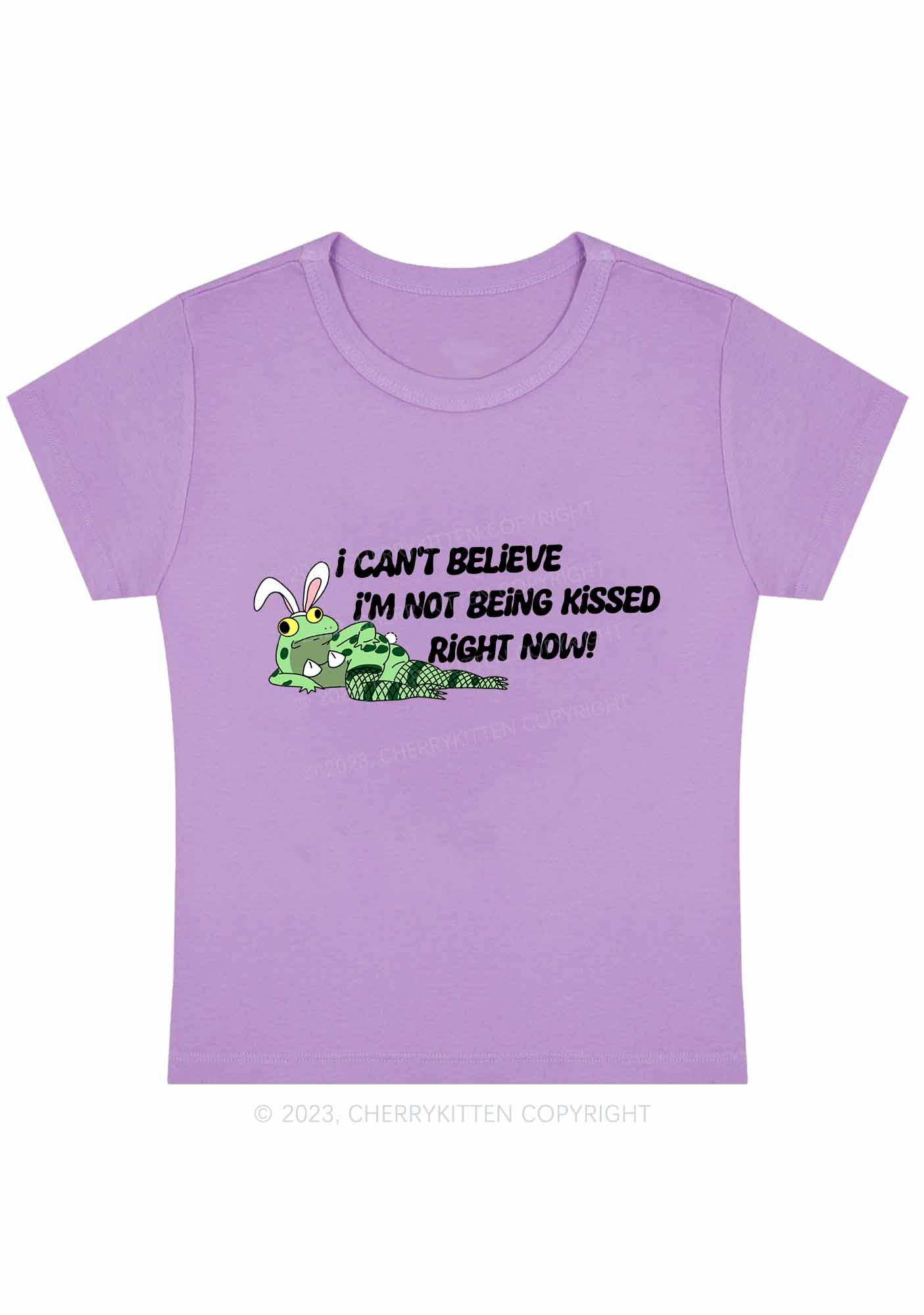 Curvy I'm Not Being Kissed Right Now Y2K Baby Tee Cherrykitten - Image 4