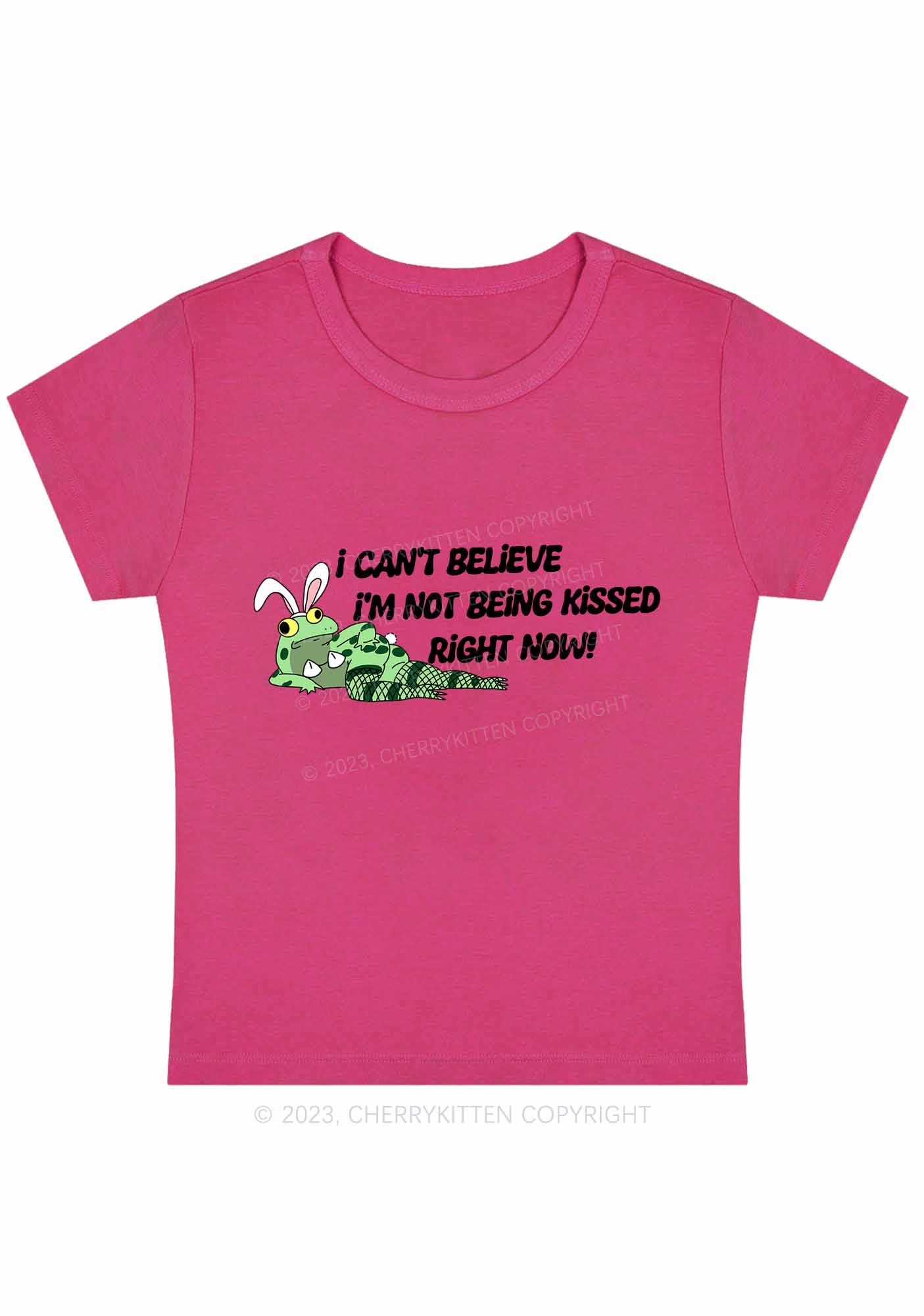 Curvy I'm Not Being Kissed Right Now Y2K Baby Tee Cherrykitten - Image 5
