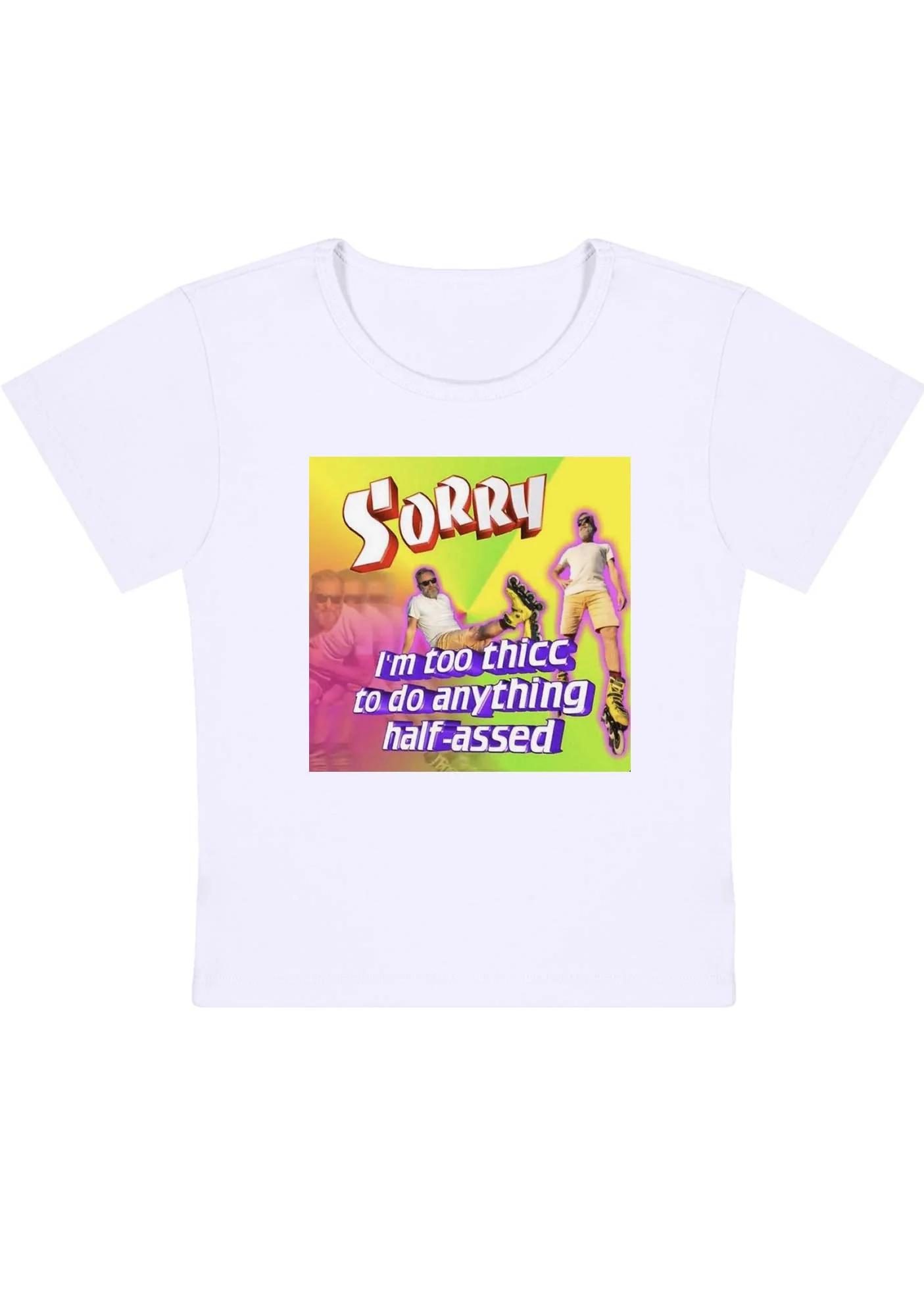 Curvy I'm Too Thicc To Do Anything Baby Tee - Image 2