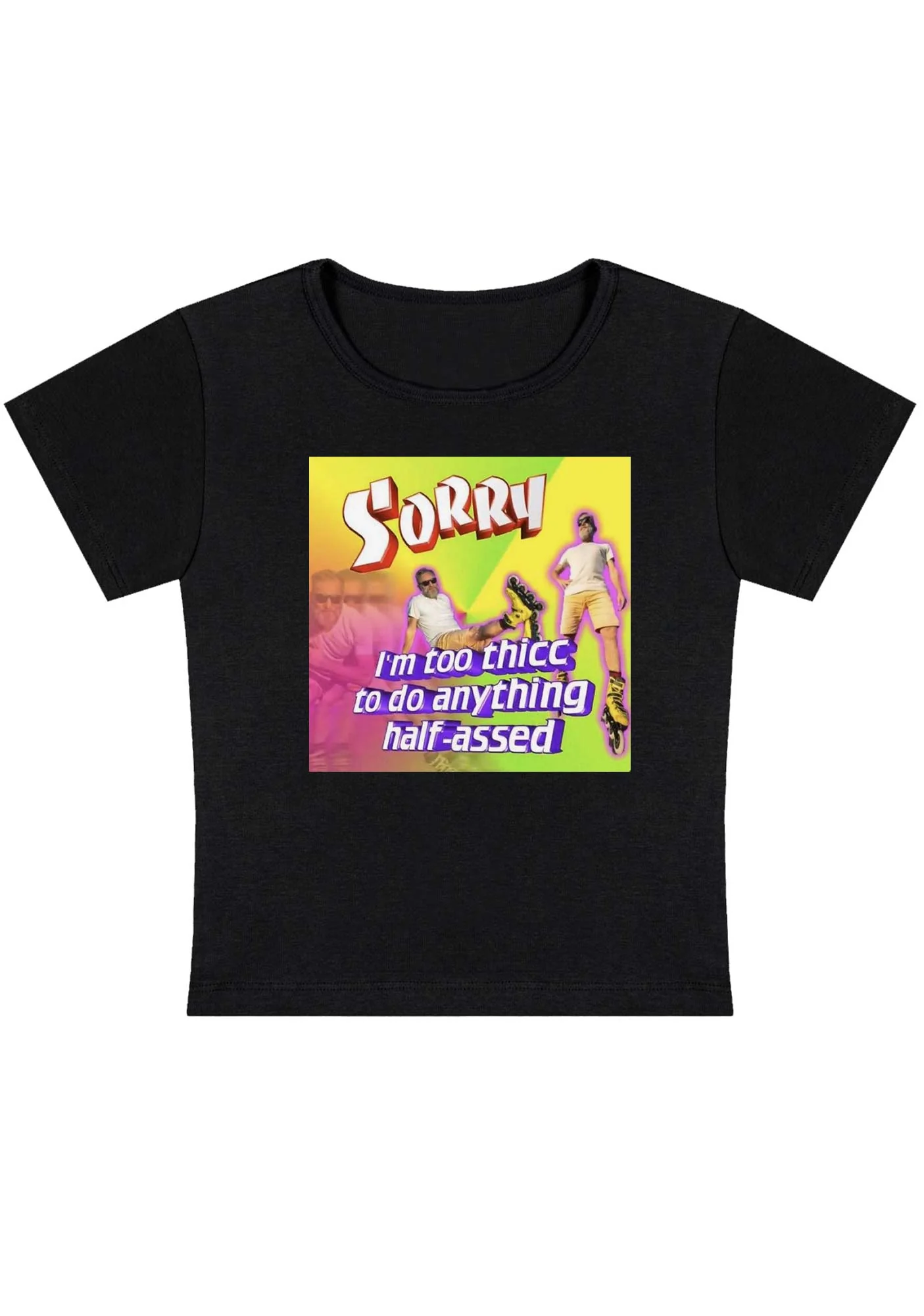 Curvy I'm Too Thicc To Do Anything Baby Tee - Image 3