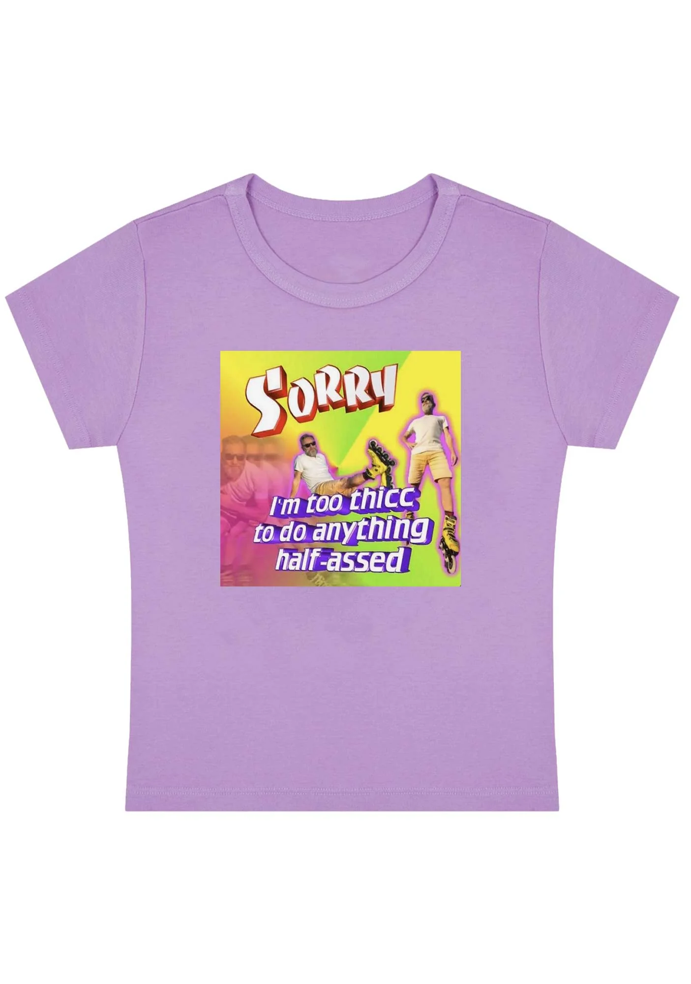 Curvy I'm Too Thicc To Do Anything Baby Tee - Image 4