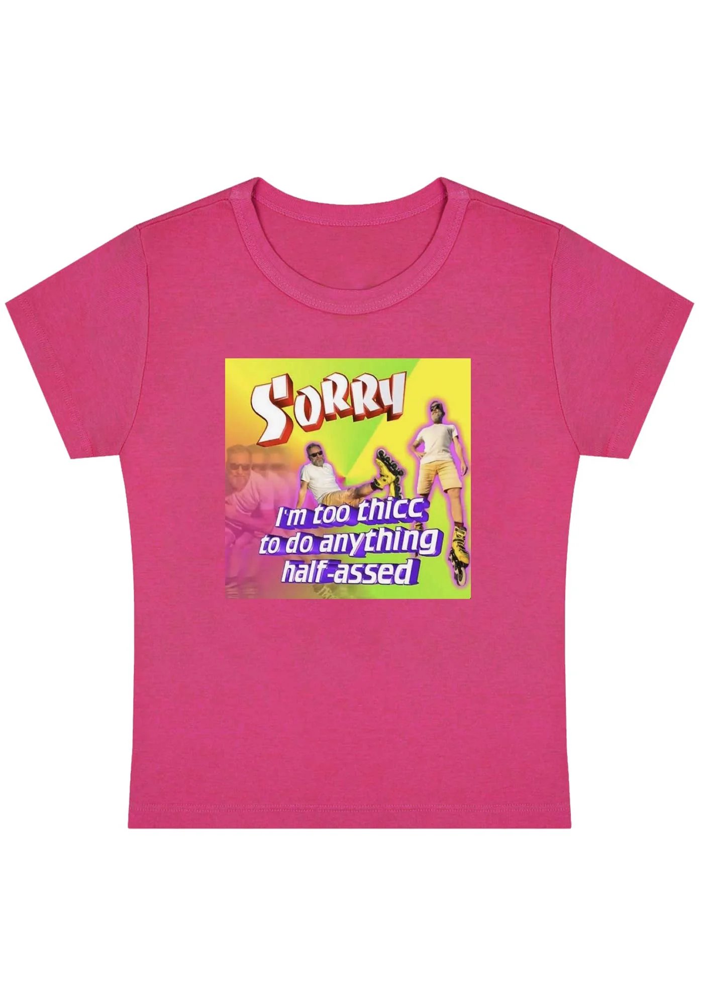 Curvy I'm Too Thicc To Do Anything Baby Tee - Image 5