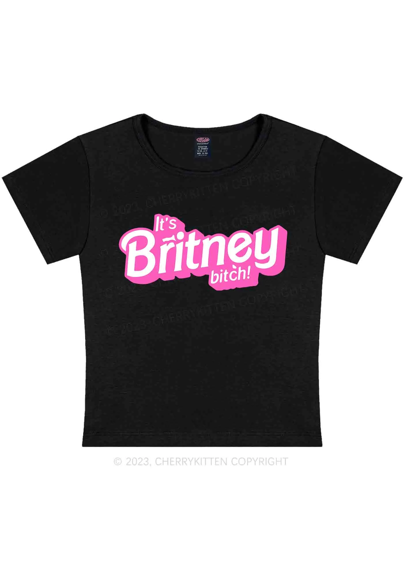 Curvy It's Britney Bixch Y2K Baby Tee Cherrykitten - Image 2