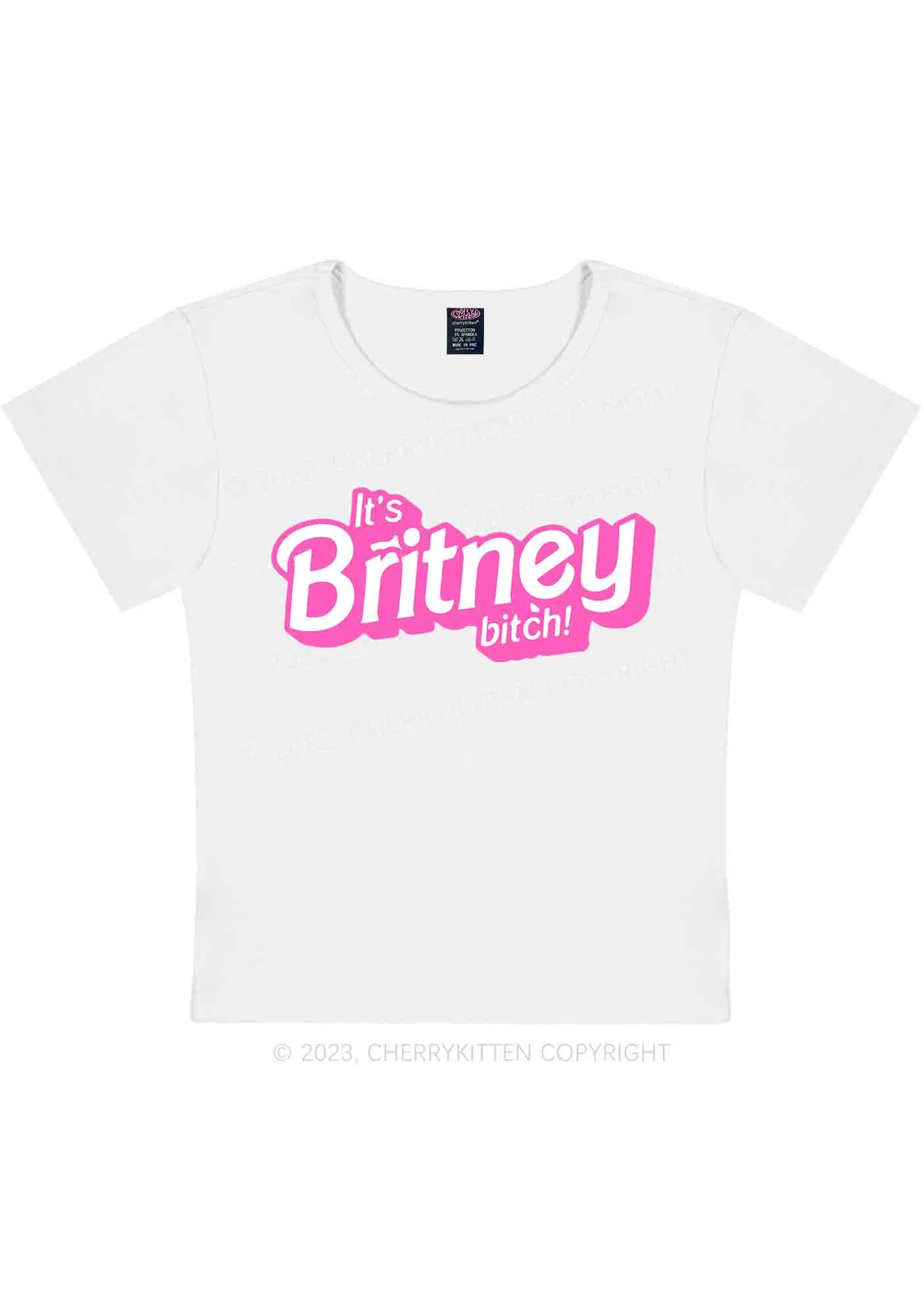 Curvy It's Britney Bixch Y2K Baby Tee Cherrykitten - Image 3