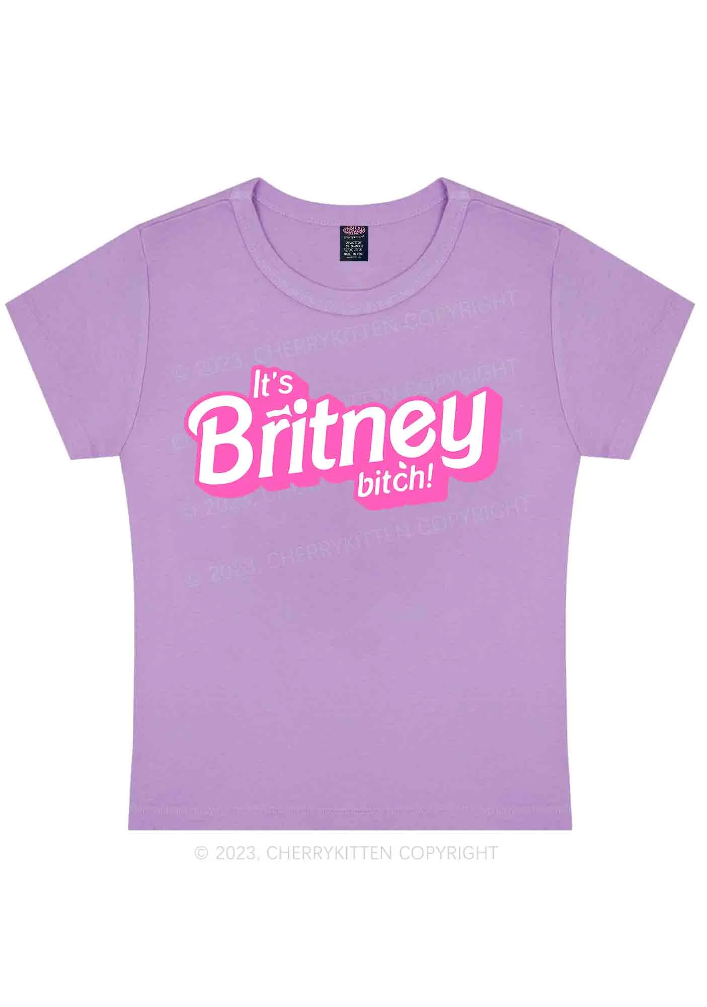 Curvy It's Britney Bixch Y2K Baby Tee Cherrykitten - Image 4