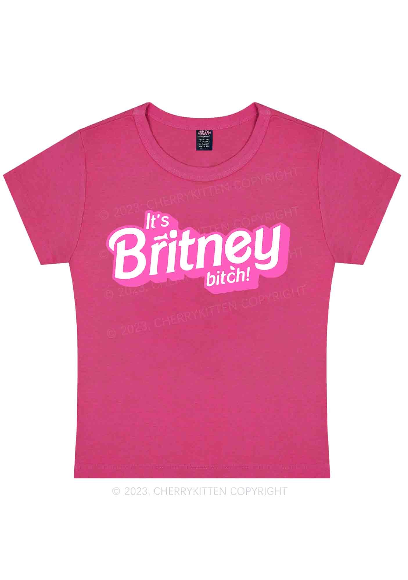 Curvy It's Britney Bixch Y2K Baby Tee Cherrykitten - Image 5