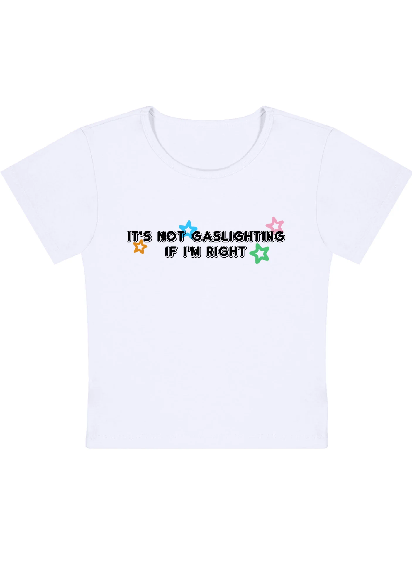 Curvy It's Not Gaslighting If I'm Right Baby Tee - Image 2