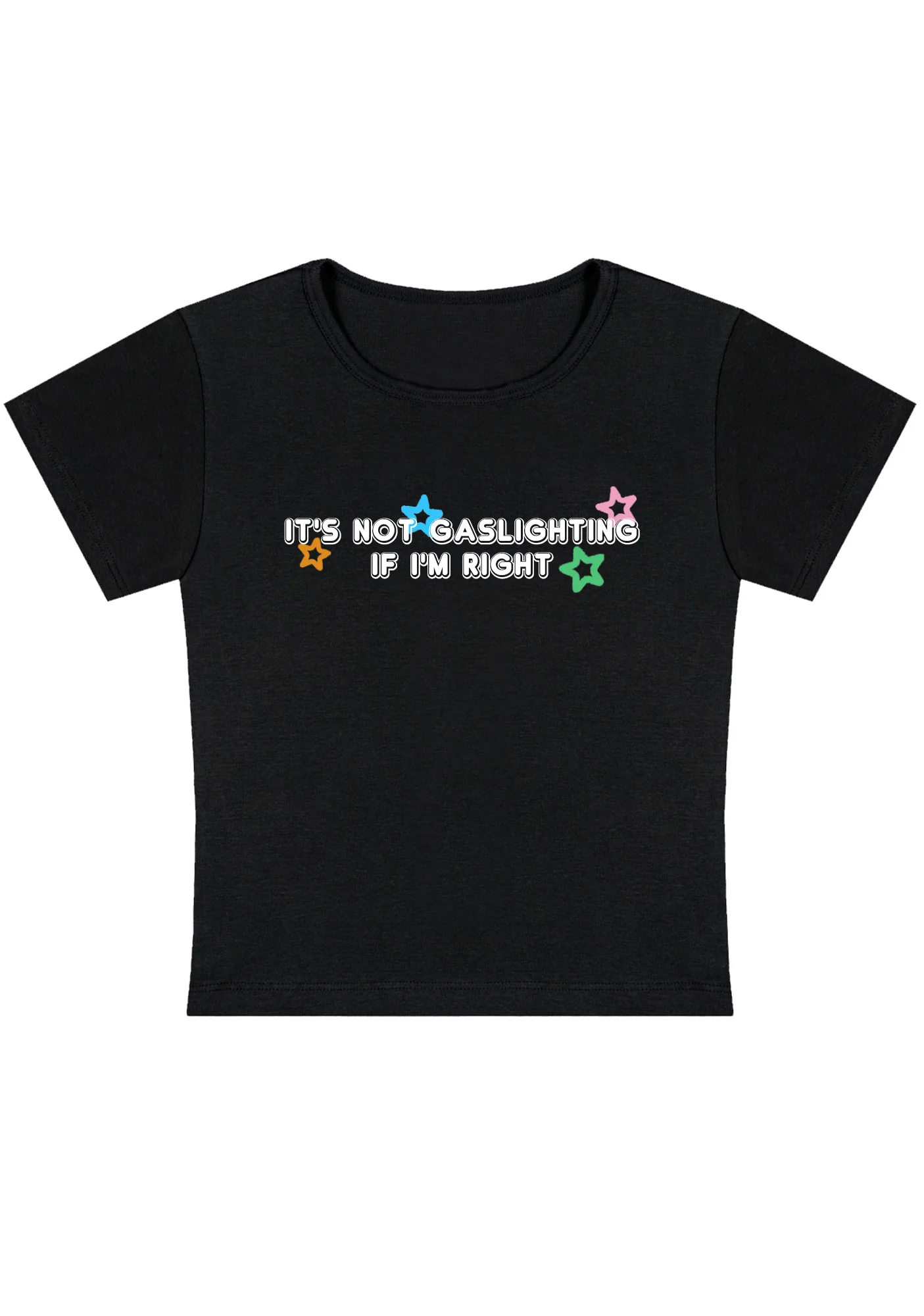 Curvy It's Not Gaslighting If I'm Right Baby Tee - Image 3