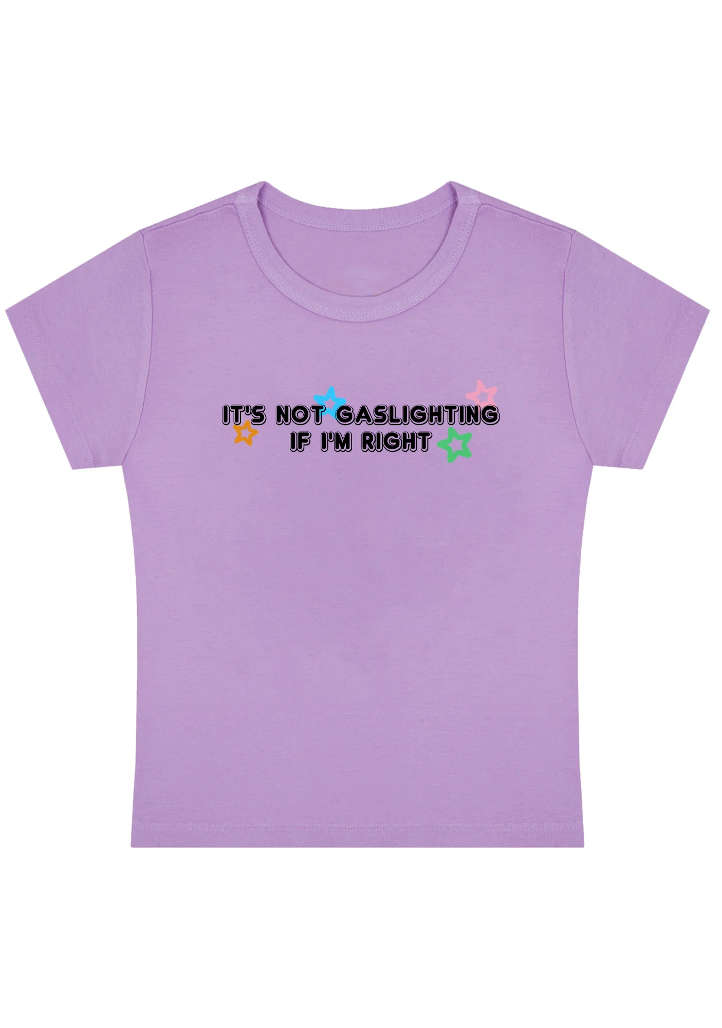 Curvy It's Not Gaslighting If I'm Right Baby Tee - Image 4