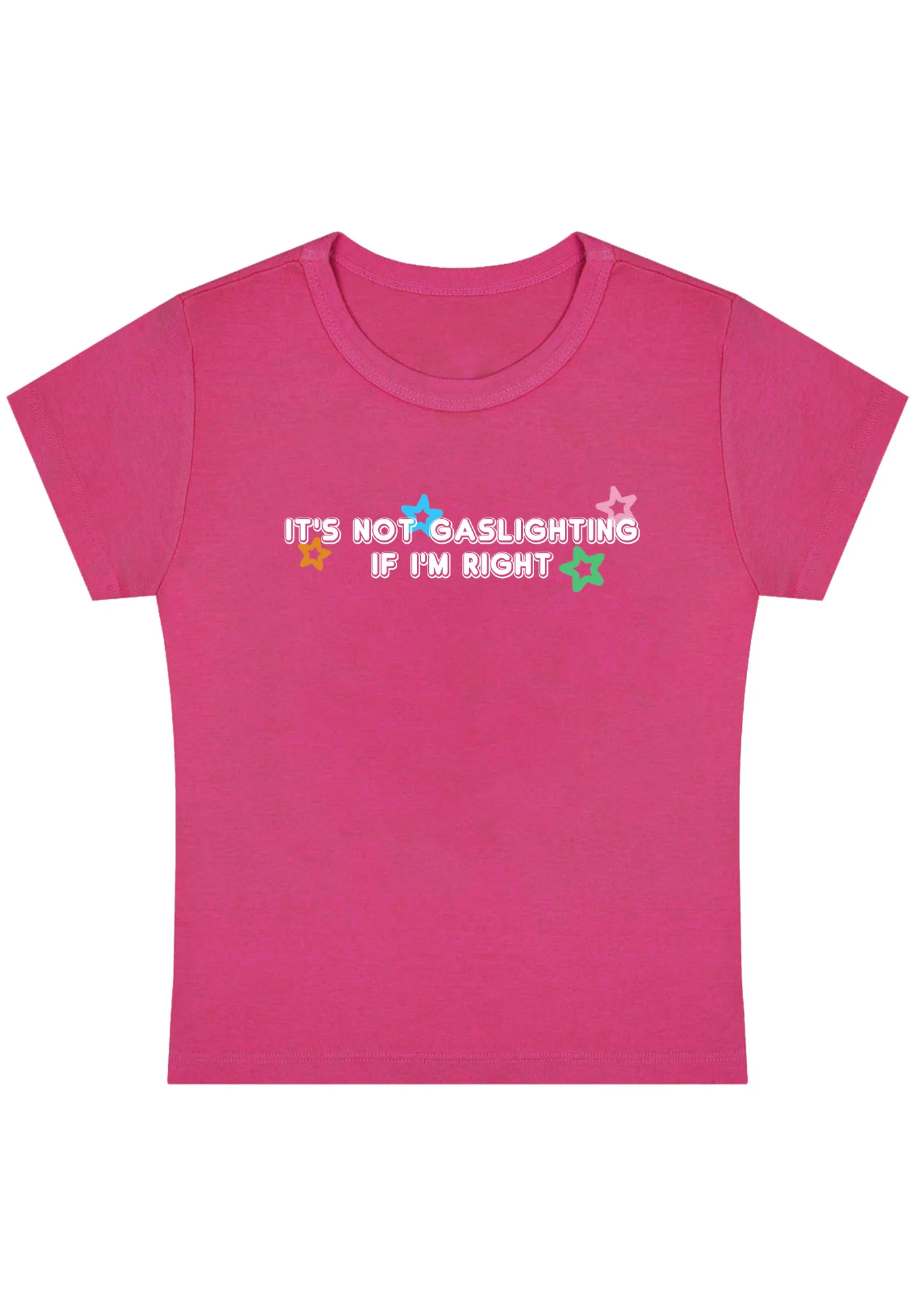 Curvy It's Not Gaslighting If I'm Right Baby Tee - Image 5
