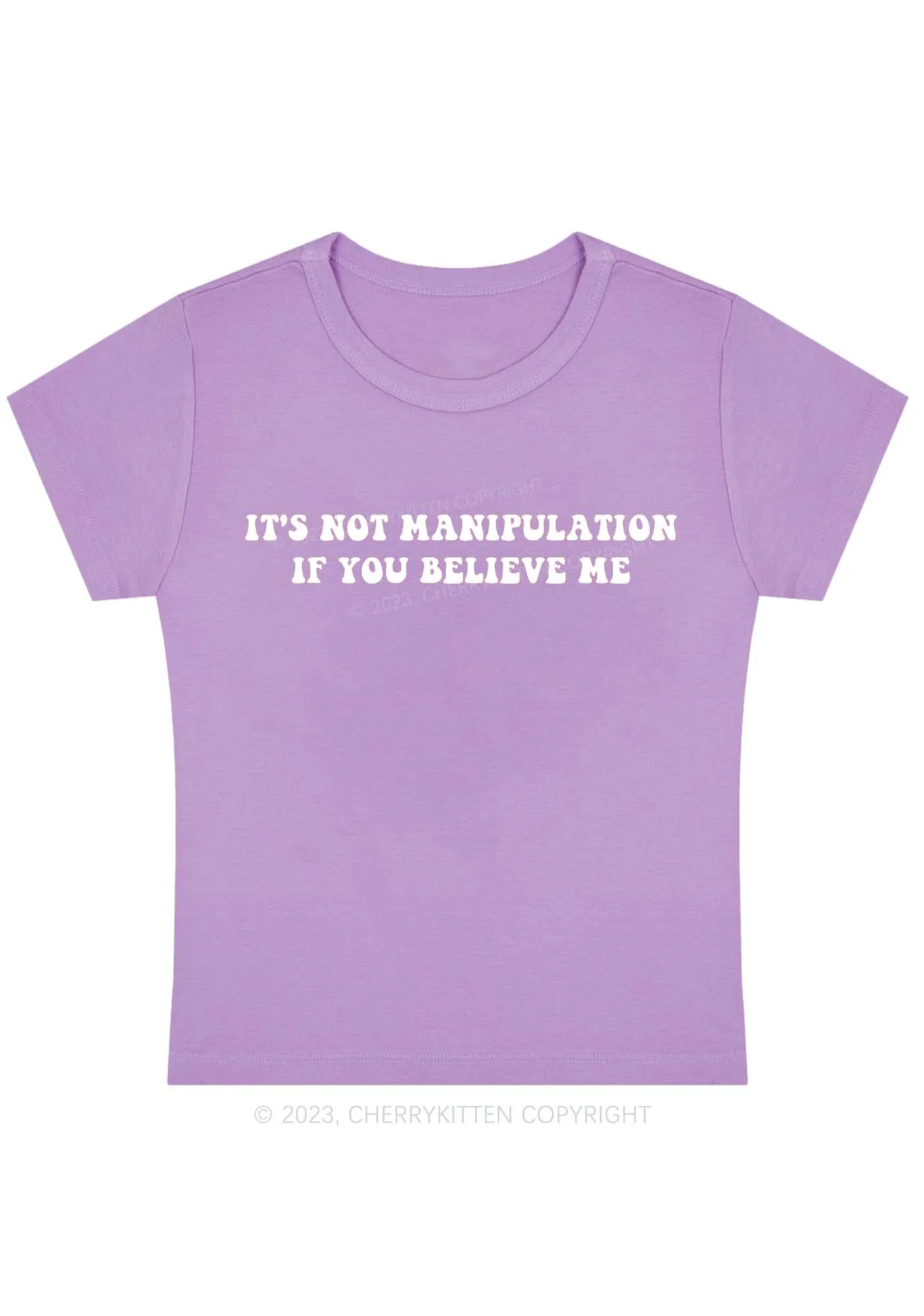 Curvy It's Not Manipulation Baby Tee Cherrykitten - Image 4