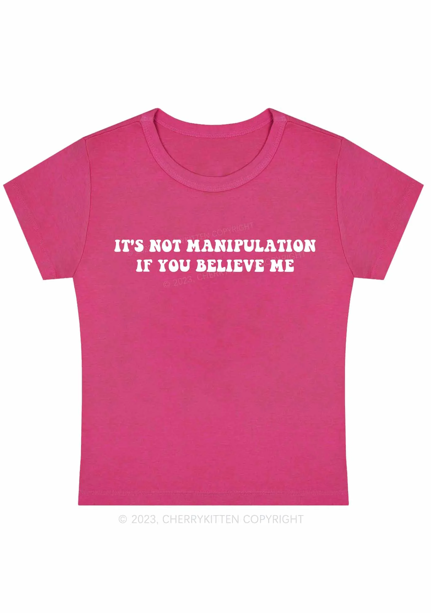Curvy It's Not Manipulation Baby Tee Cherrykitten - Image 5