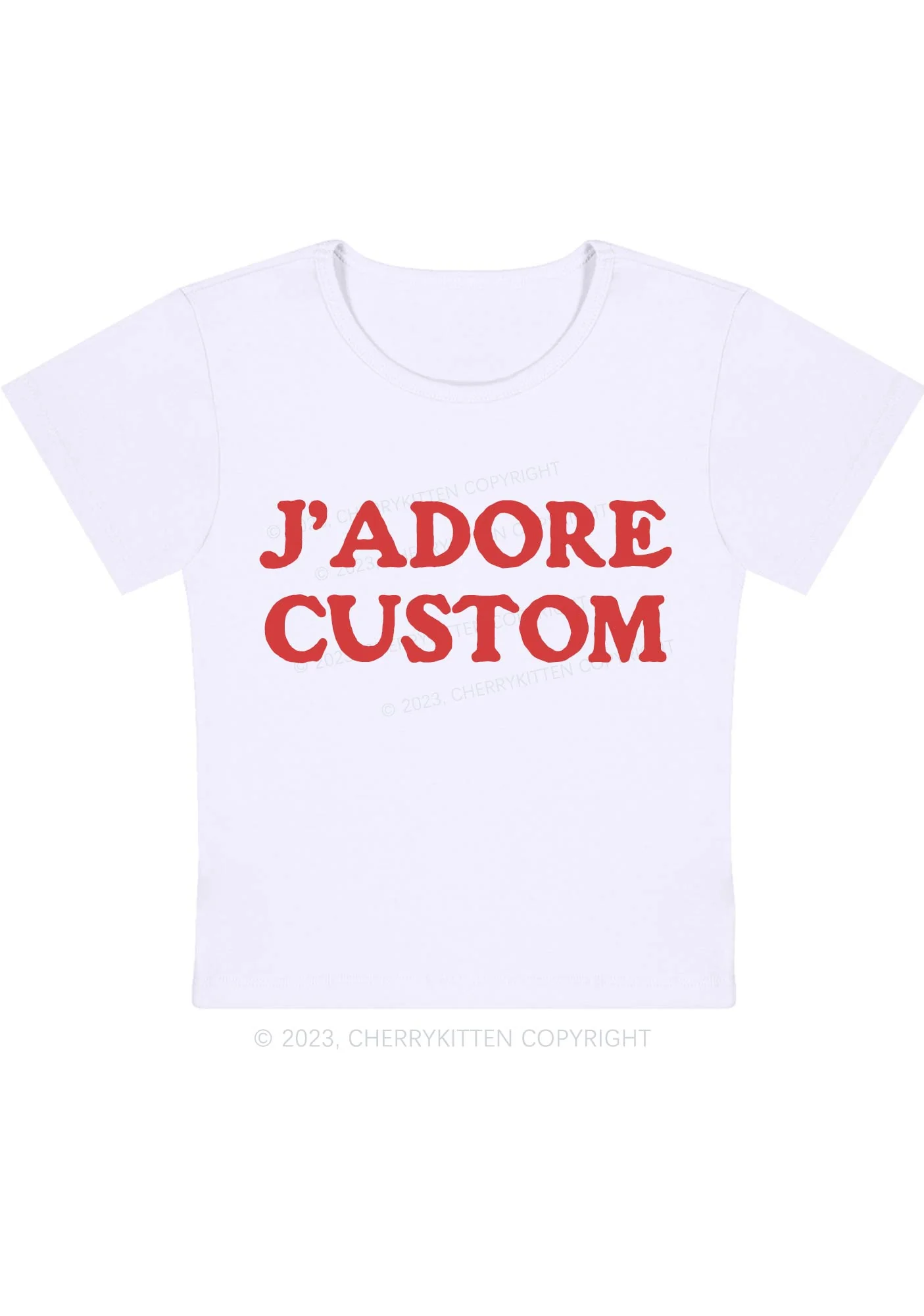Curvy J'adore Custom Baby Tee Cherrykitten - Image 3