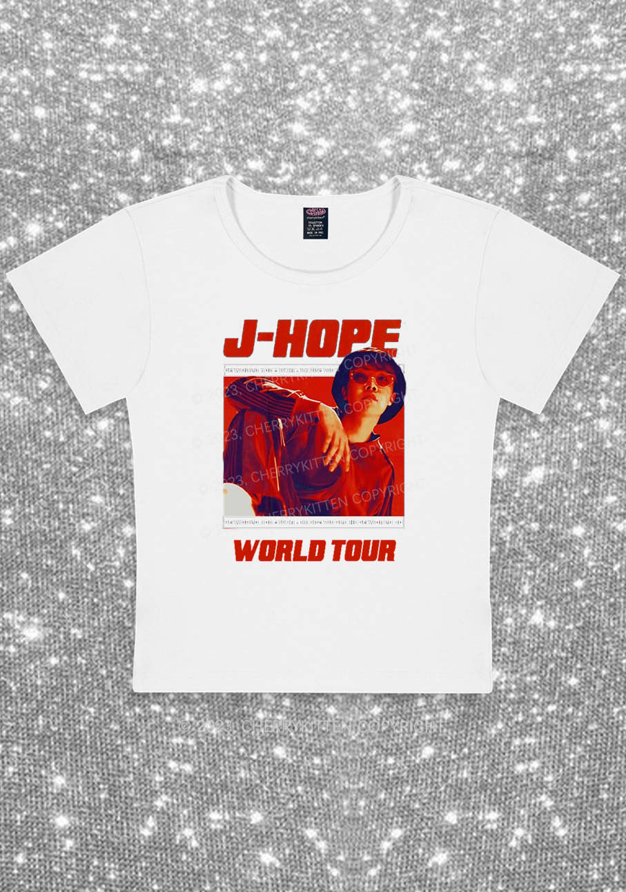 Curvy JH World Tour Kpop Y2K Baby Tee Cherrykitten - Image 2