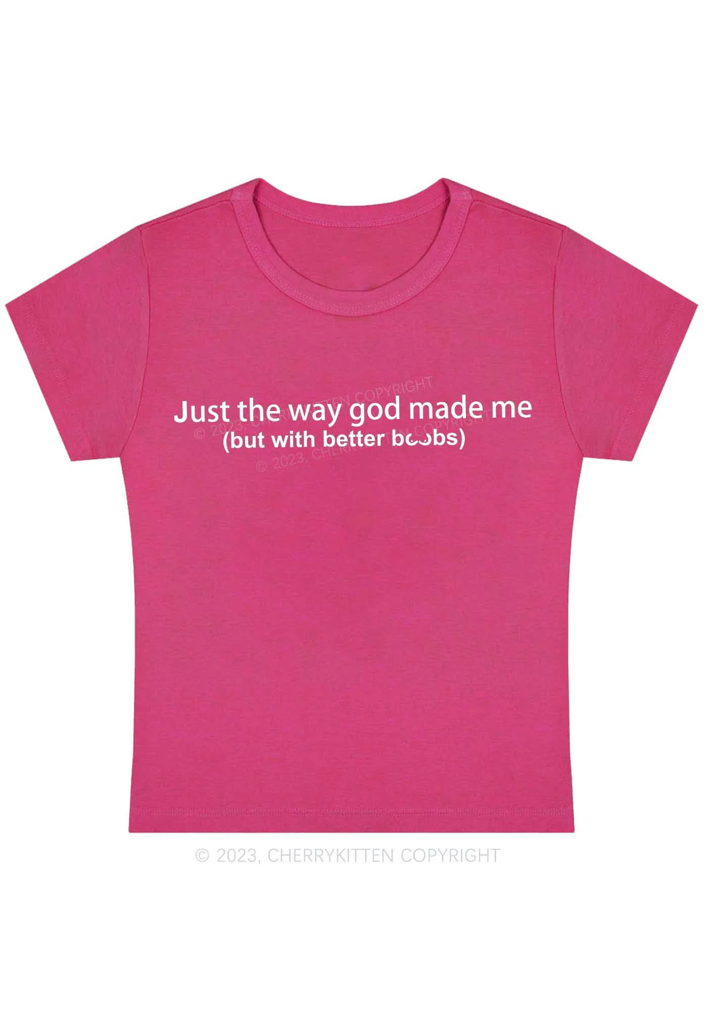 Curvy Just The Way God Made Me Baby Tee Cherrykitten - Image 5
