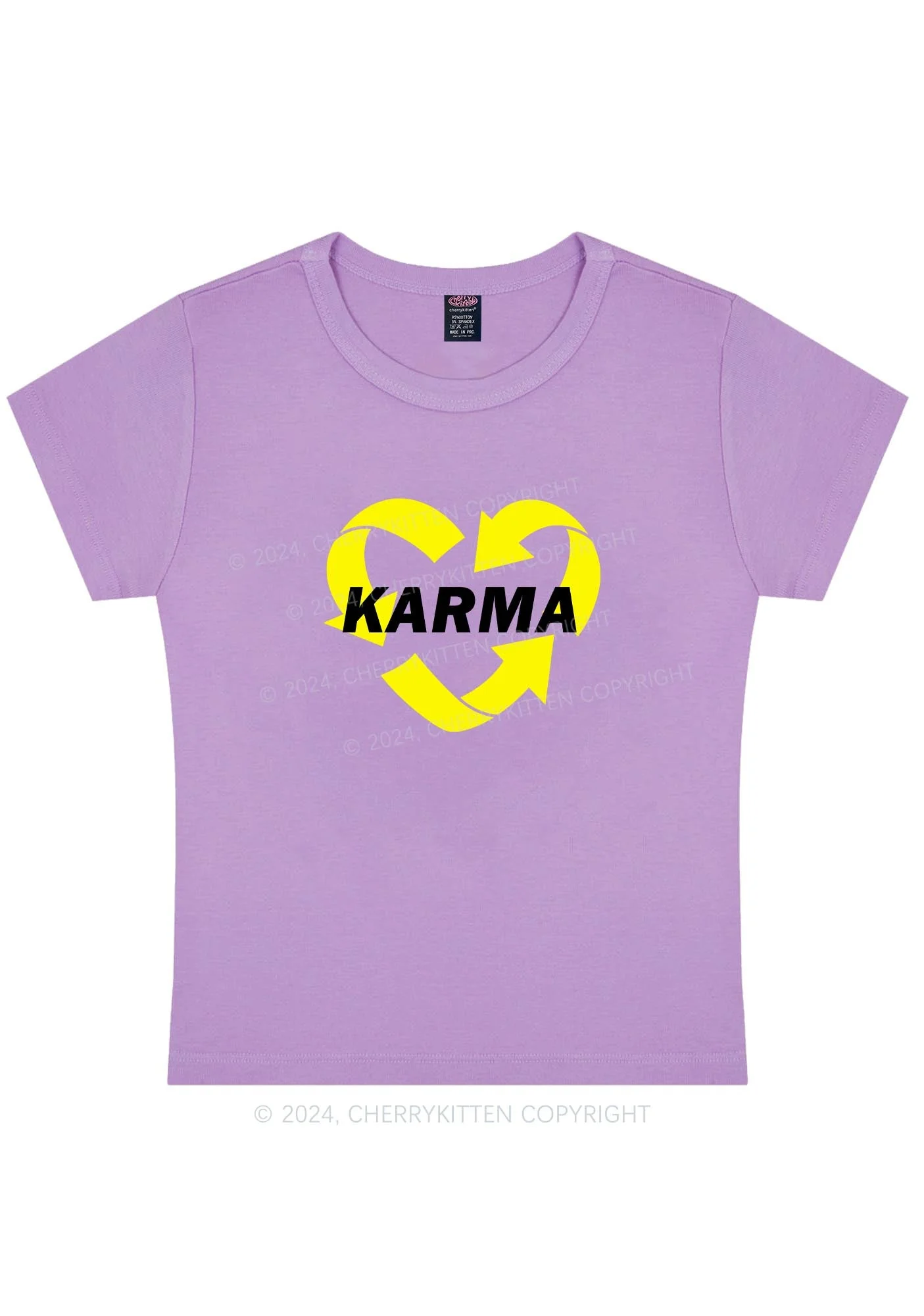 Curvy Karma Heart Y2K Baby Tee Cherrykitten - Image 2