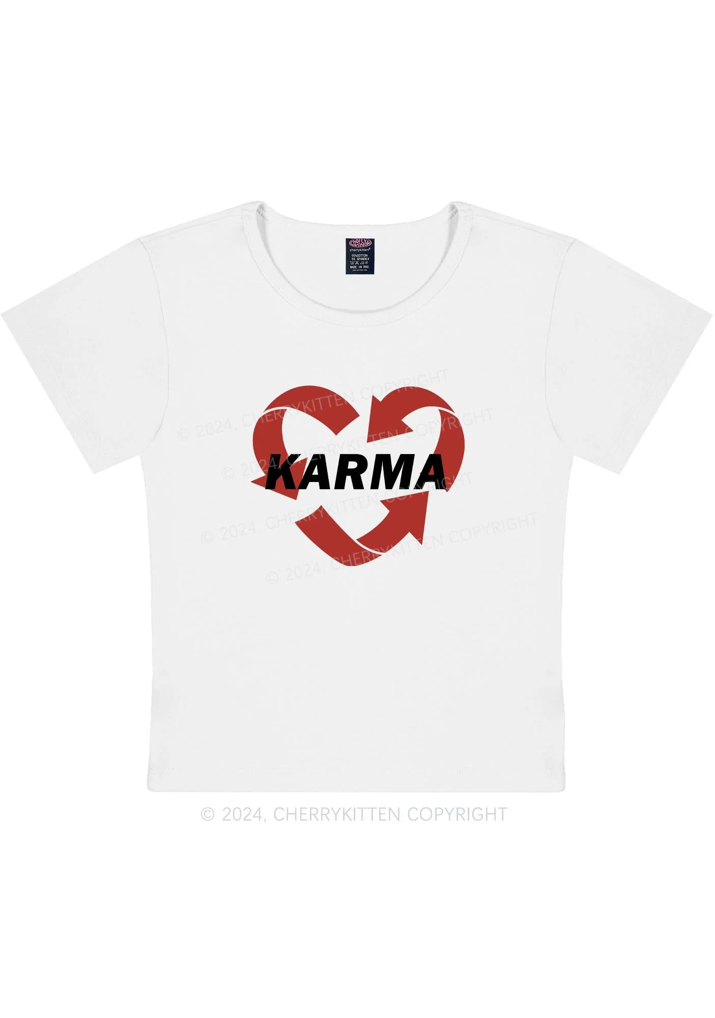 Curvy Karma Heart Y2K Baby Tee Cherrykitten - Image 4