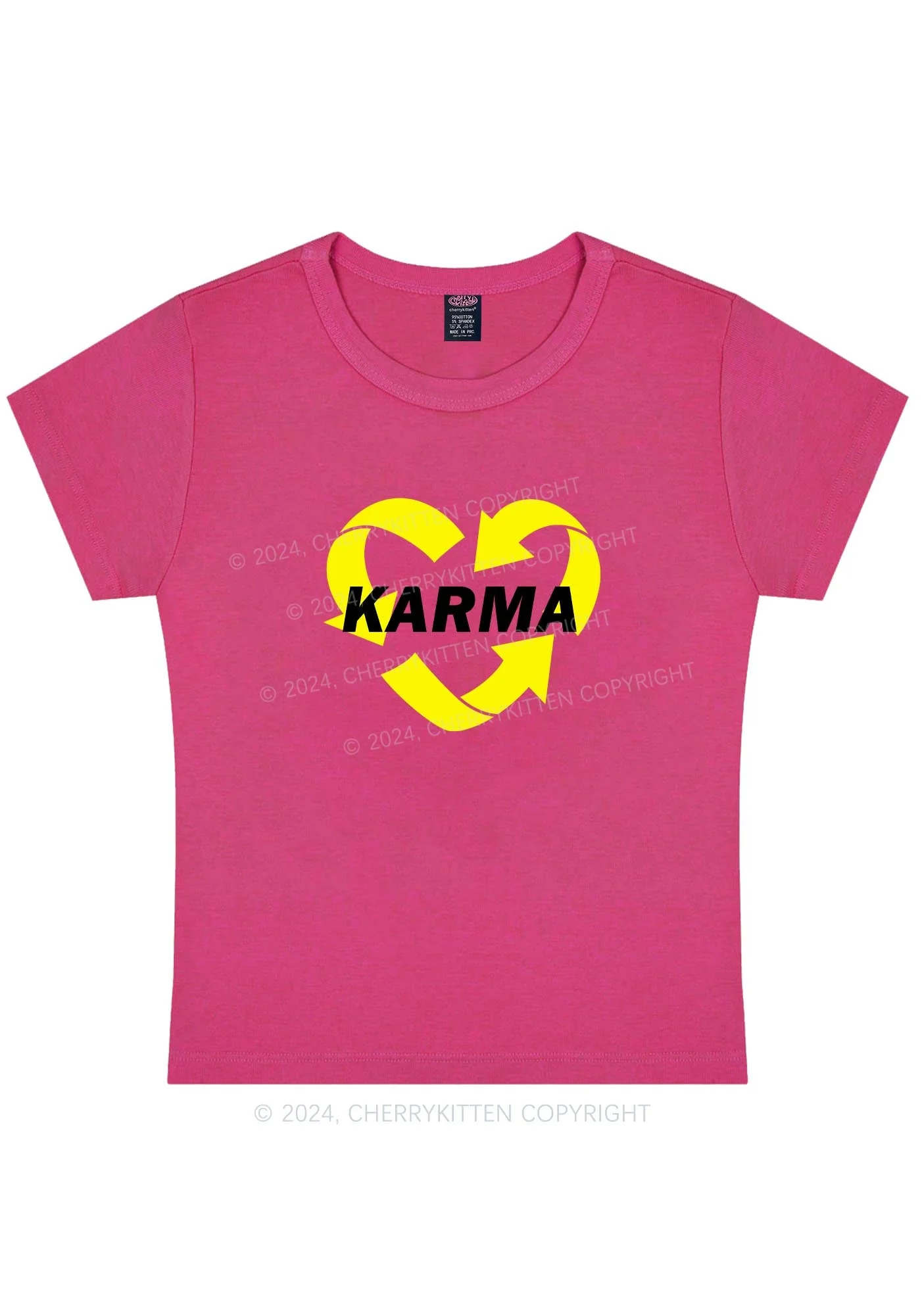 Curvy Karma Heart Y2K Baby Tee Cherrykitten - Image 5