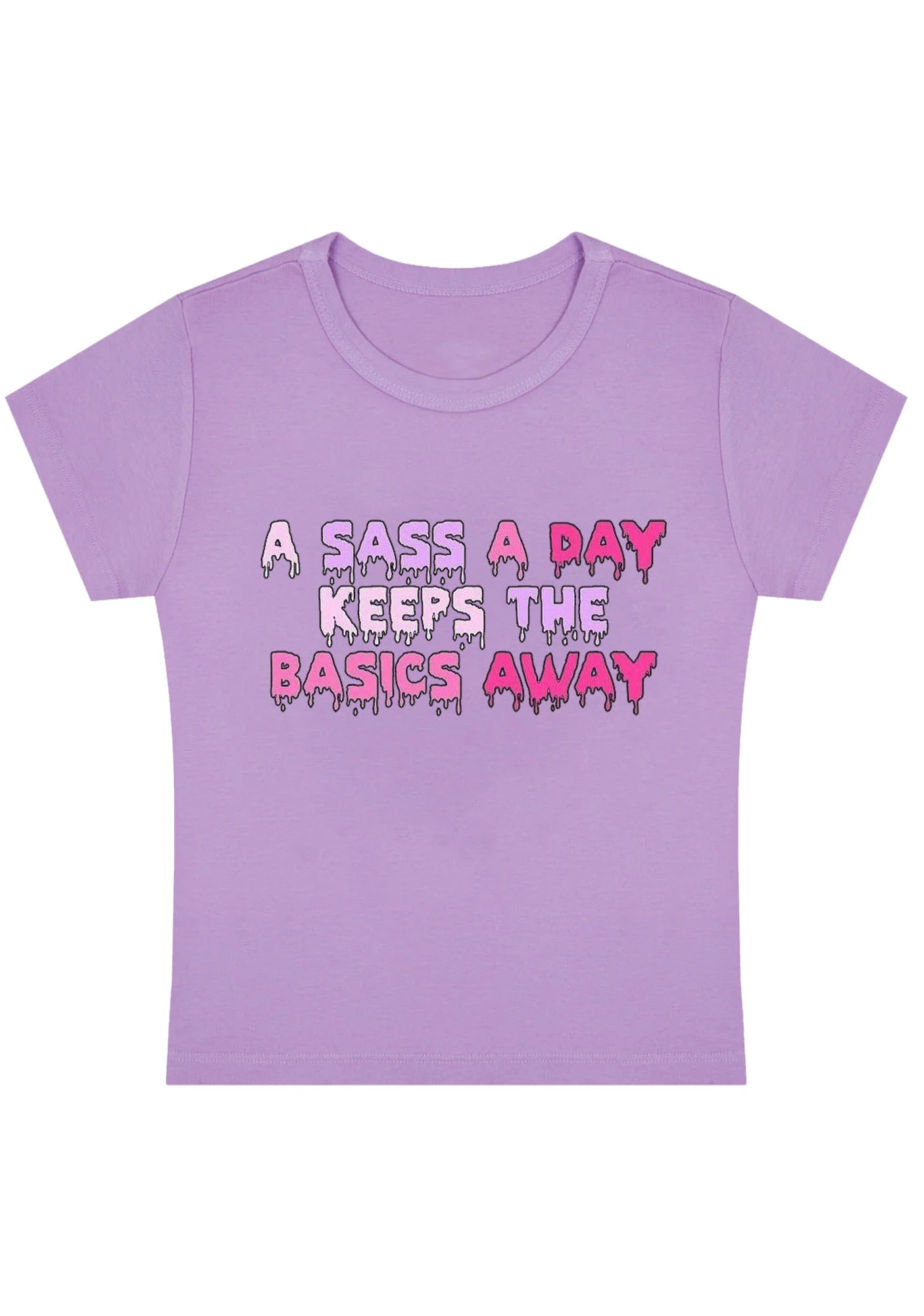 Curvy Keeps The Basics Away Baby Tee - Image 2