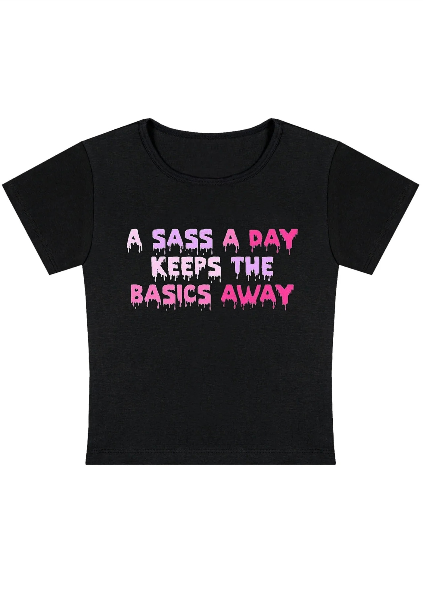 Curvy Keeps The Basics Away Baby Tee - Image 3