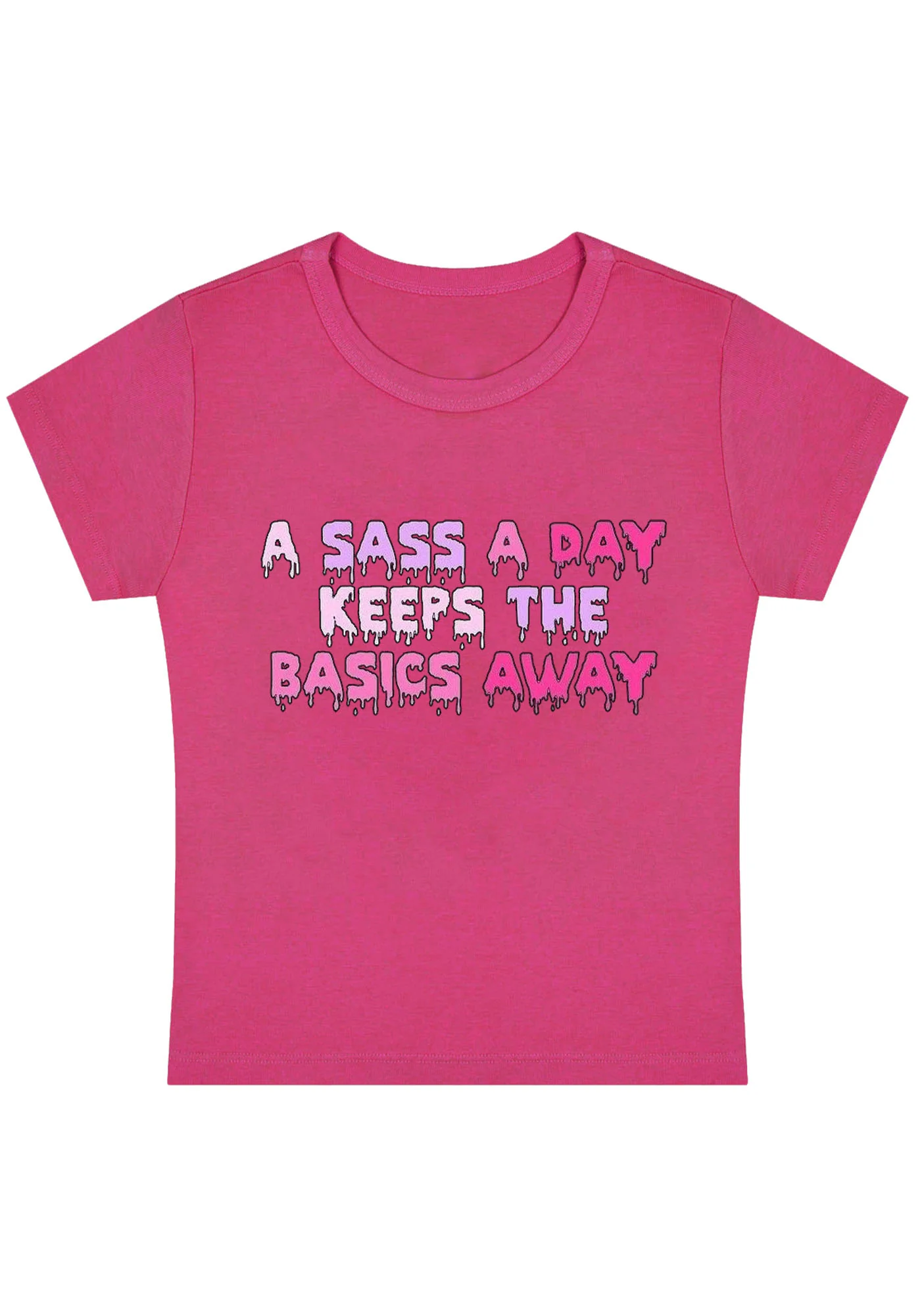 Curvy Keeps The Basics Away Baby Tee - Image 5