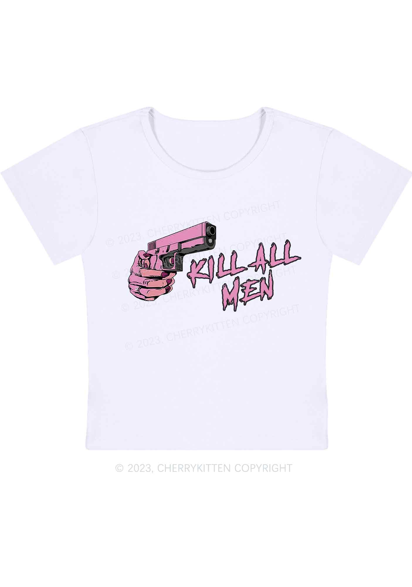 Curvy Kill All Men Y2K Baby Tee Cherrykitten - Image 2