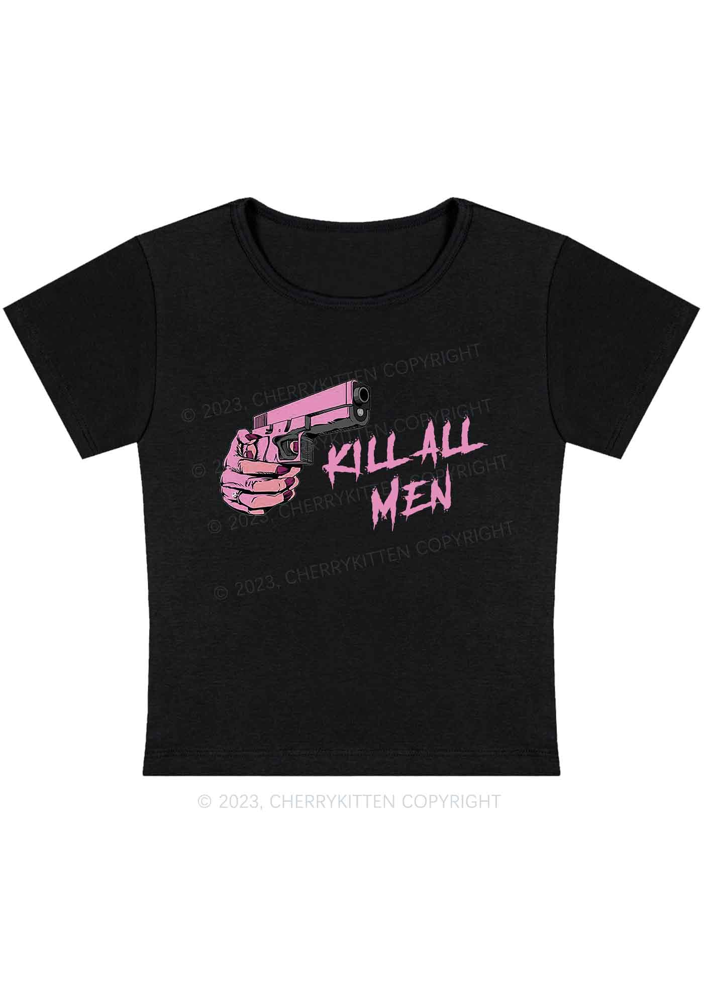 Curvy Kill All Men Y2K Baby Tee Cherrykitten - Image 3