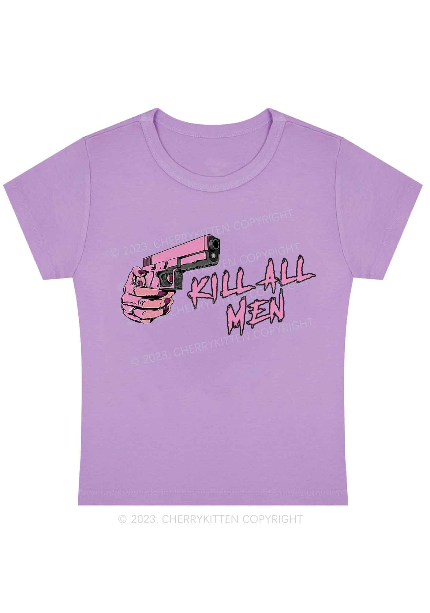 Curvy Kill All Men Y2K Baby Tee Cherrykitten - Image 4