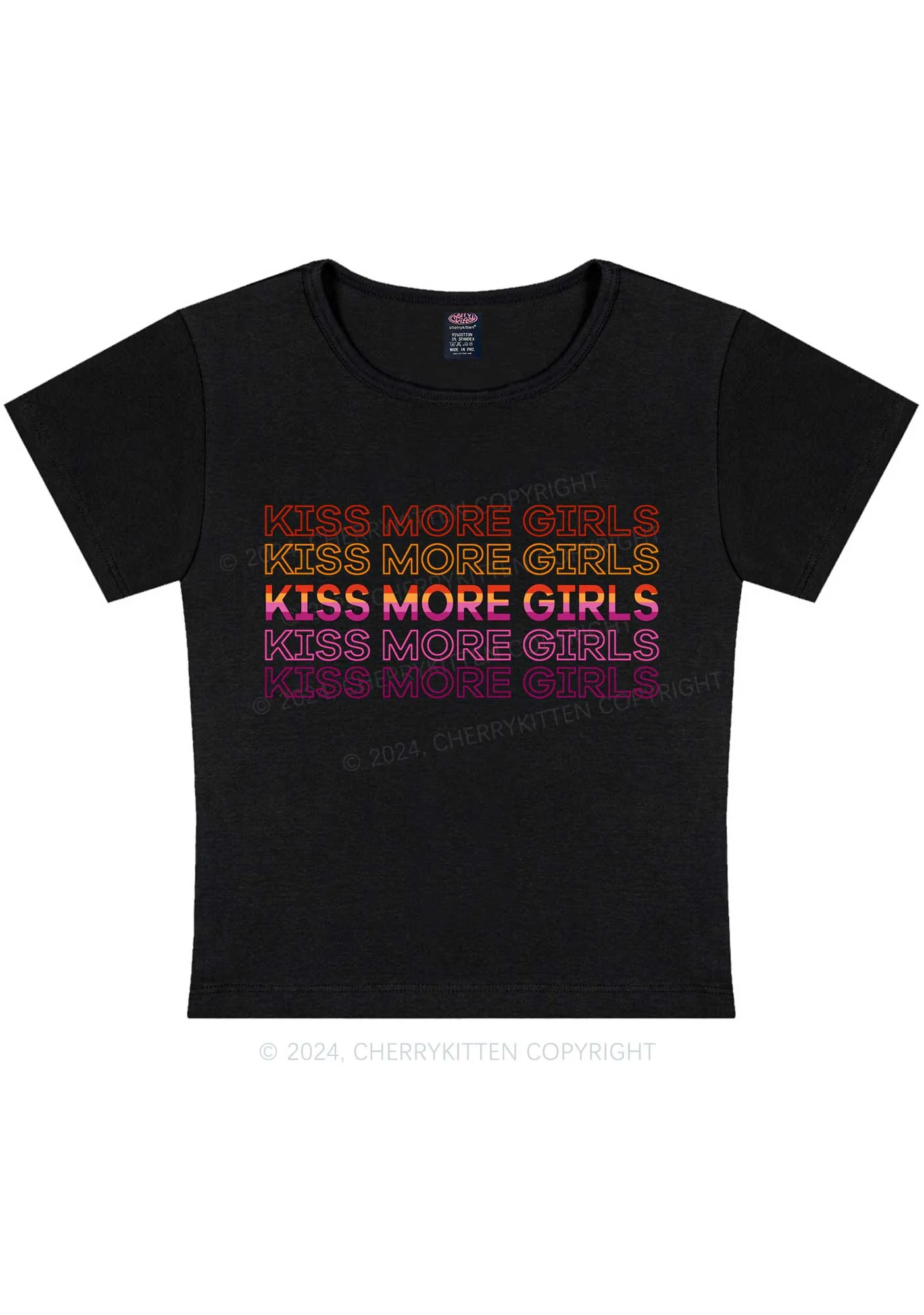 Curvy Kiss More Girls Y2K Baby Tee Cherrykitten - Image 3