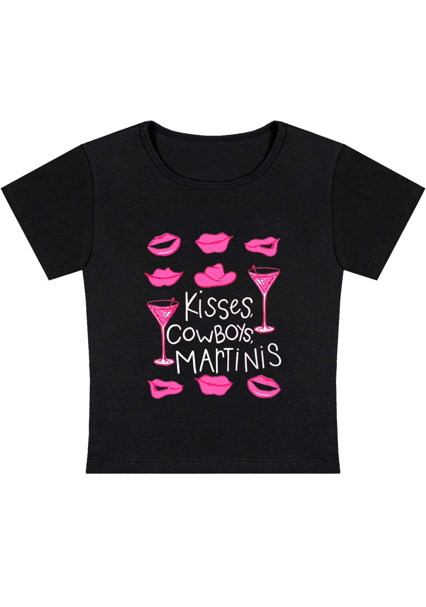 Curvy Kisses Cowboys Martinis Baby Tee - Image 2