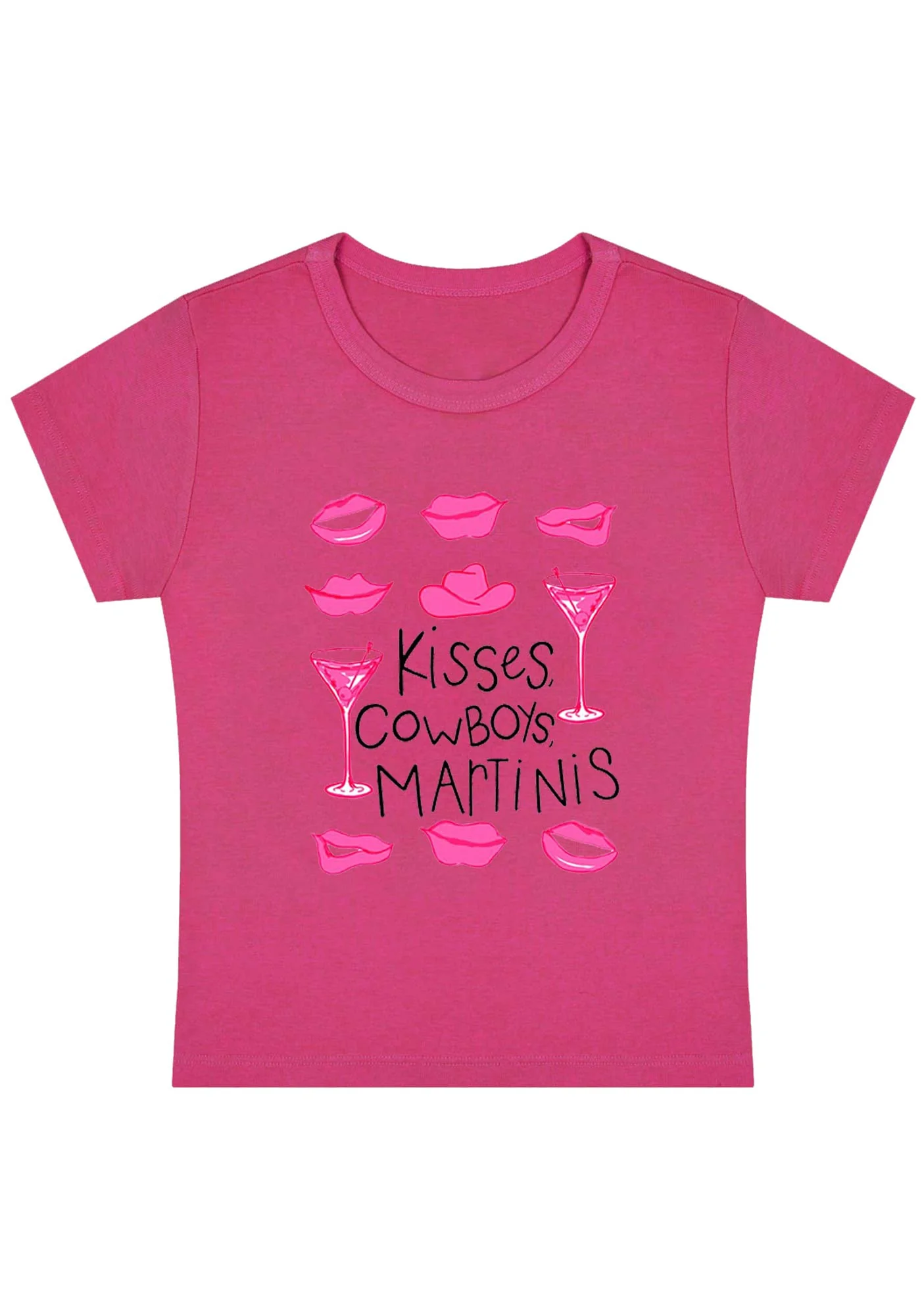 Curvy Kisses Cowboys Martinis Baby Tee - Image 5