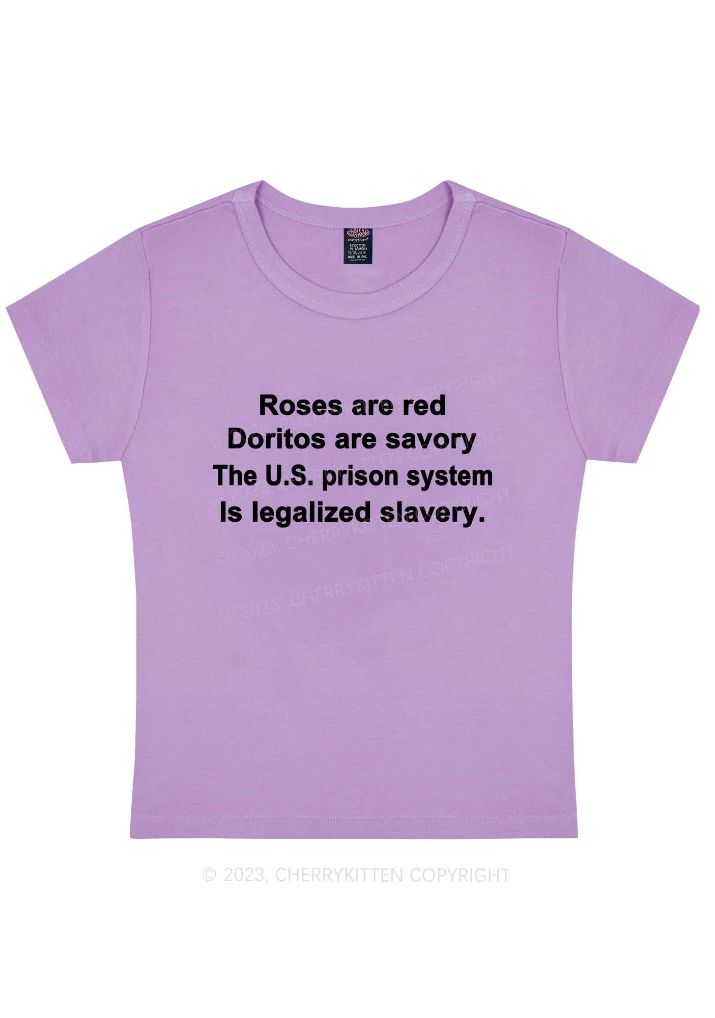 Curvy Legalized Slavery Y2K Baby Tee Cherrykitten - Image 4