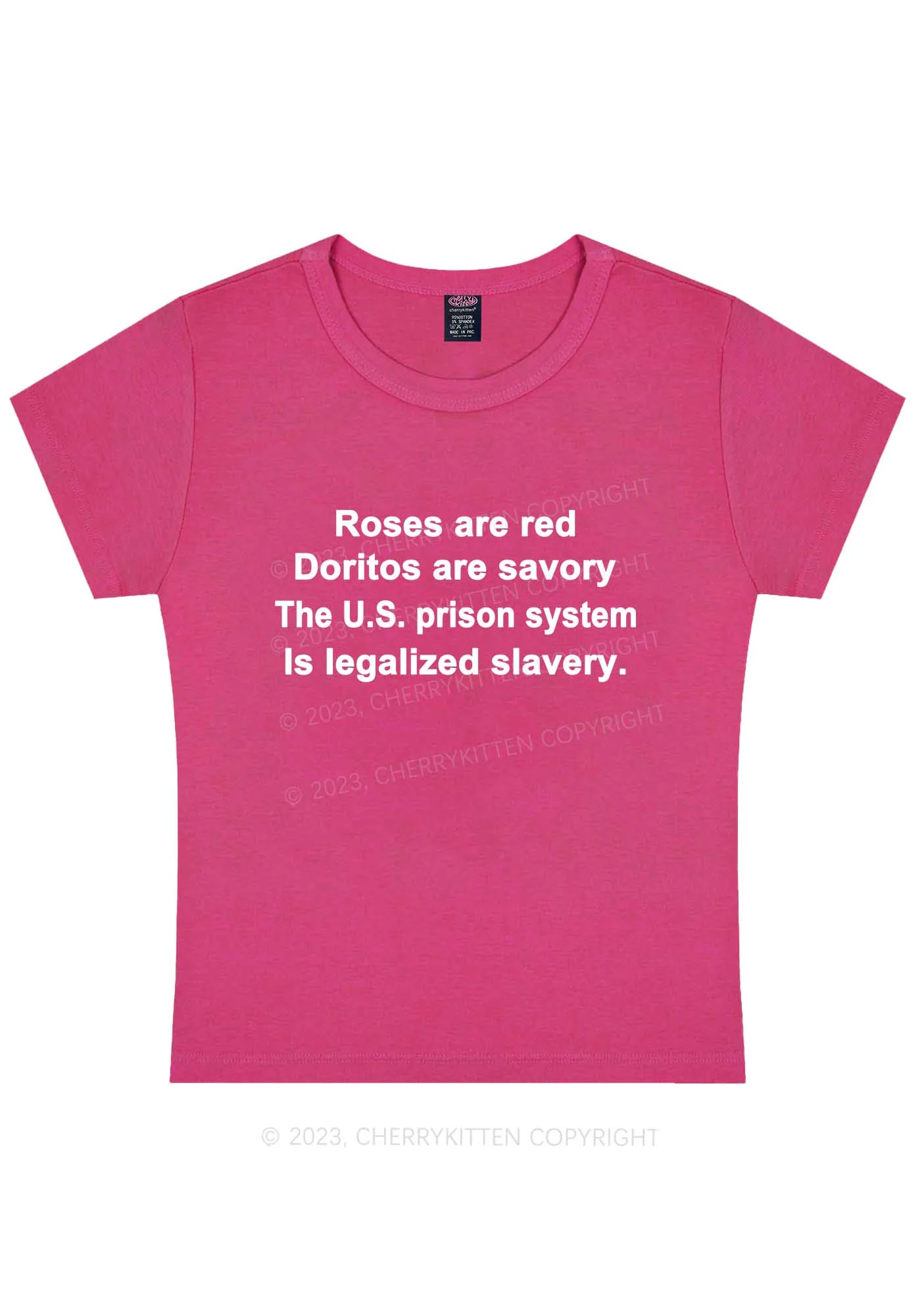 Curvy Legalized Slavery Y2K Baby Tee Cherrykitten - Image 5