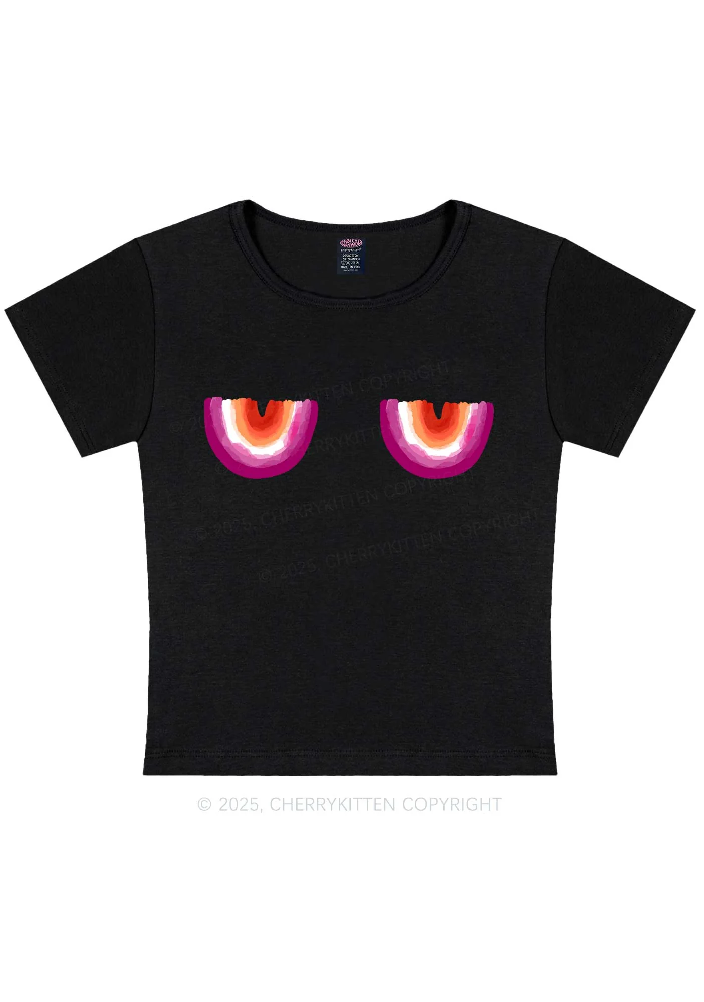 Curvy Lesbian Bxxb Y2K Baby Tee Cherrykitten - Image 2